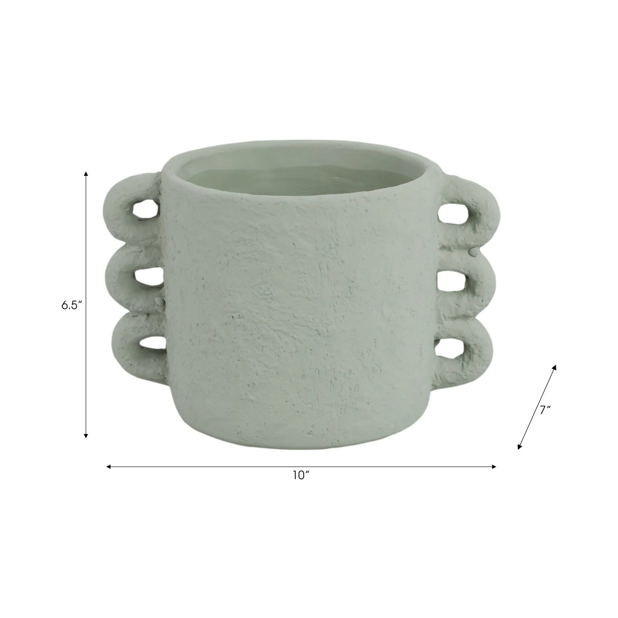 10" Arch Handle Planter, Green - Image 7