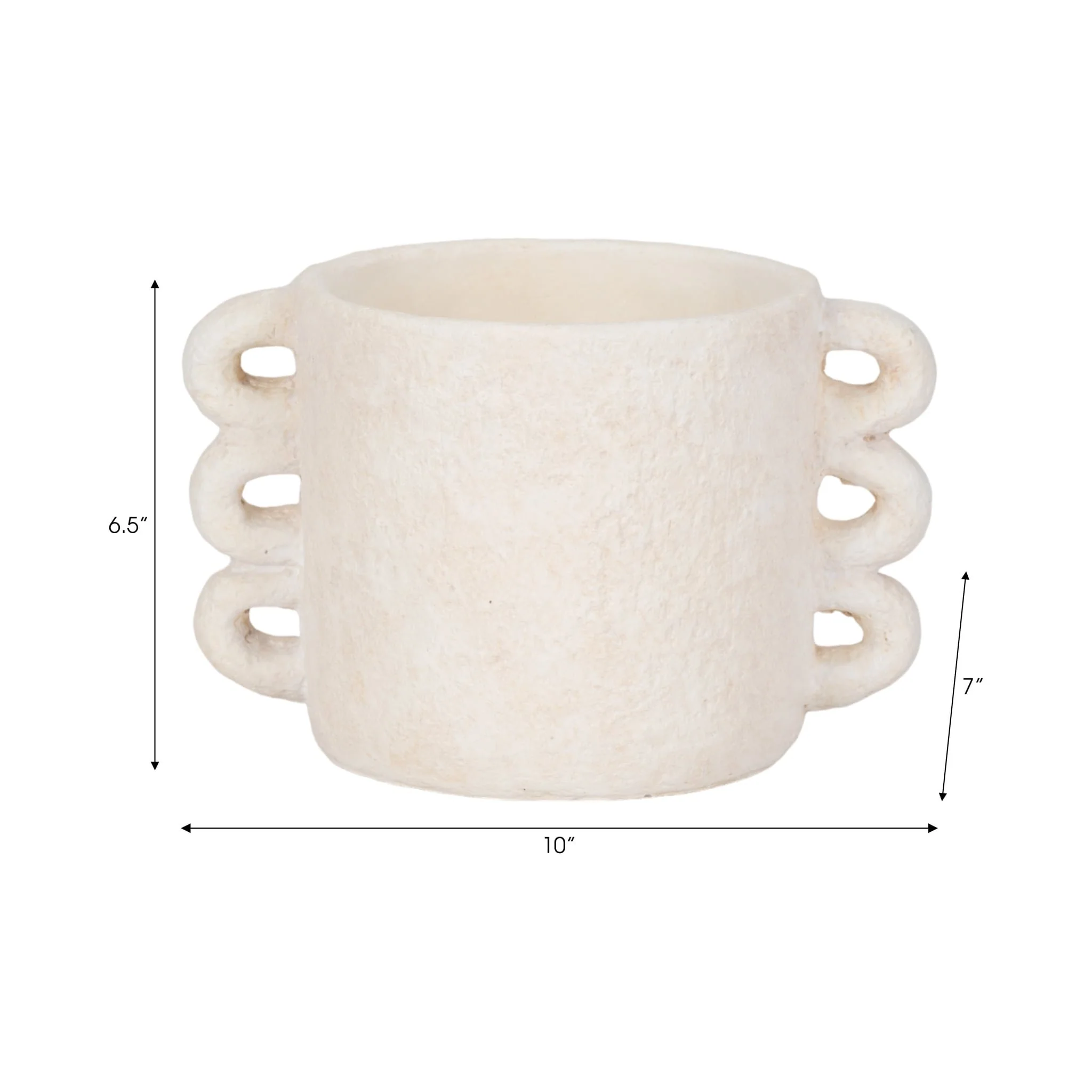 10" Arch Handle Planter, White - Image 8