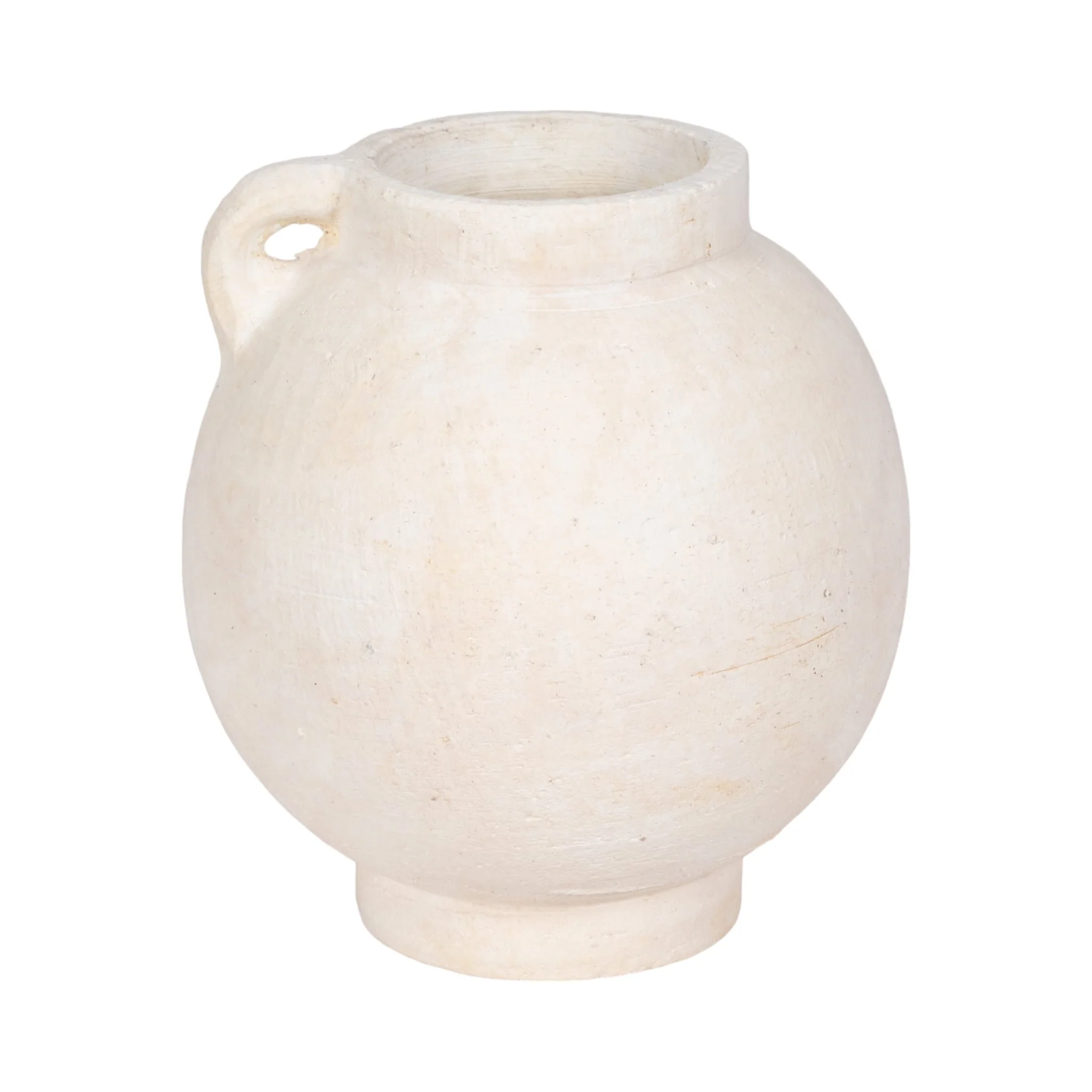 10" Bulbous Jug With Handle, White