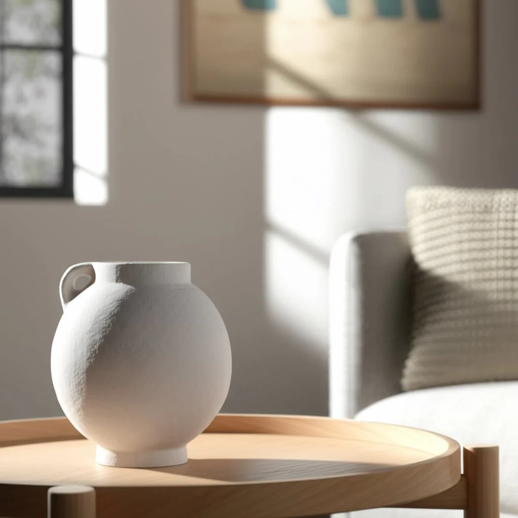 10" Bulbous Jug With Handle, White - Image 12