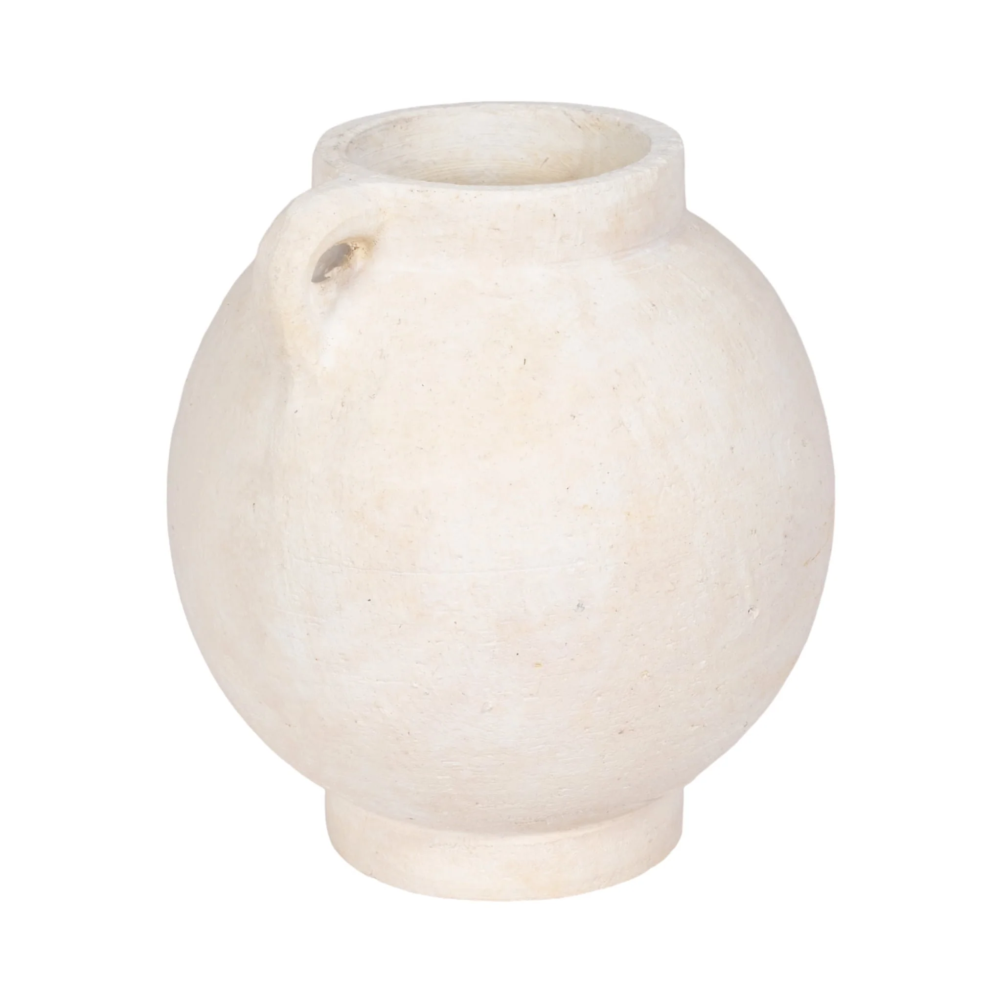 10" Bulbous Jug With Handle, White - Image 2