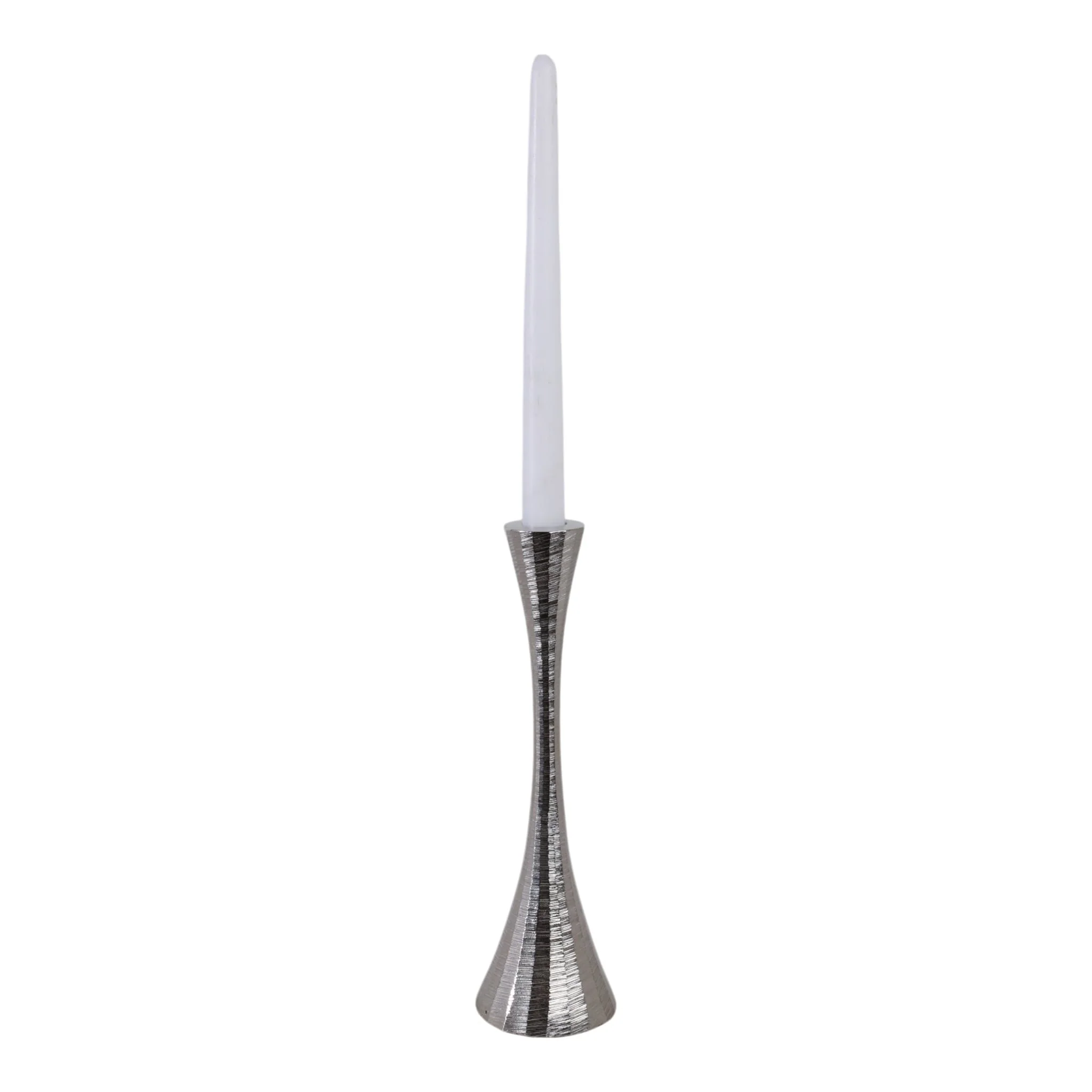 10" Etched Metal Taper Holder, Silver - Image 2