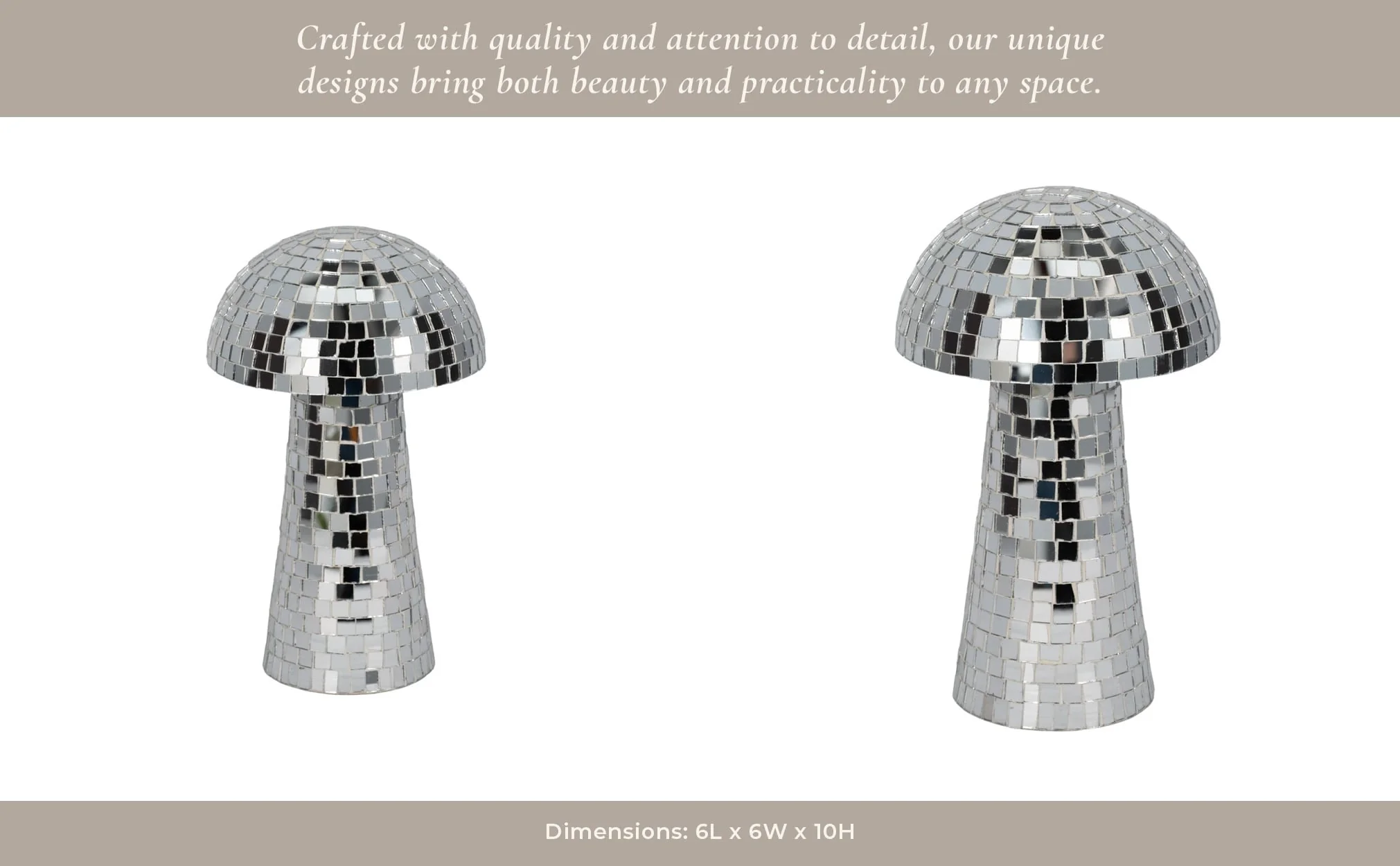 10" Mosaic Mushroom, Silver - Image 12