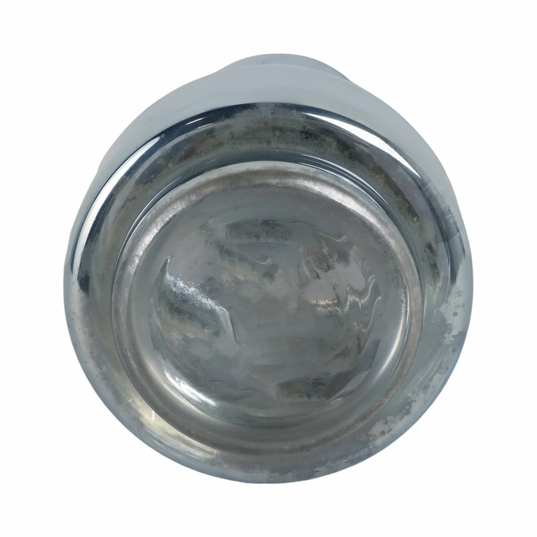 10" Stacked Cylinder Glass Vase, Blue Silver - Image 7