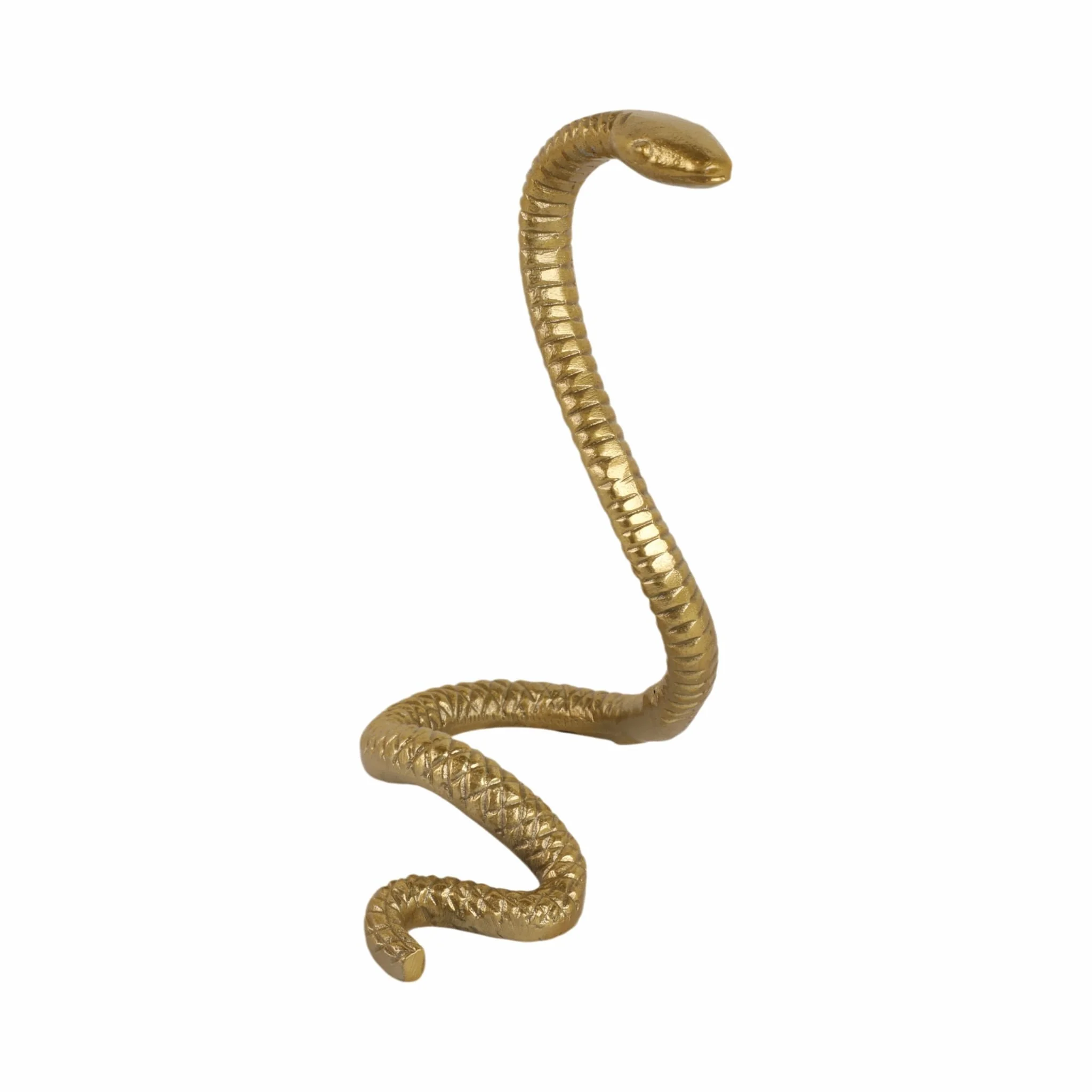 10" Tall Snake Tabletop Decor, Gold - Image 2