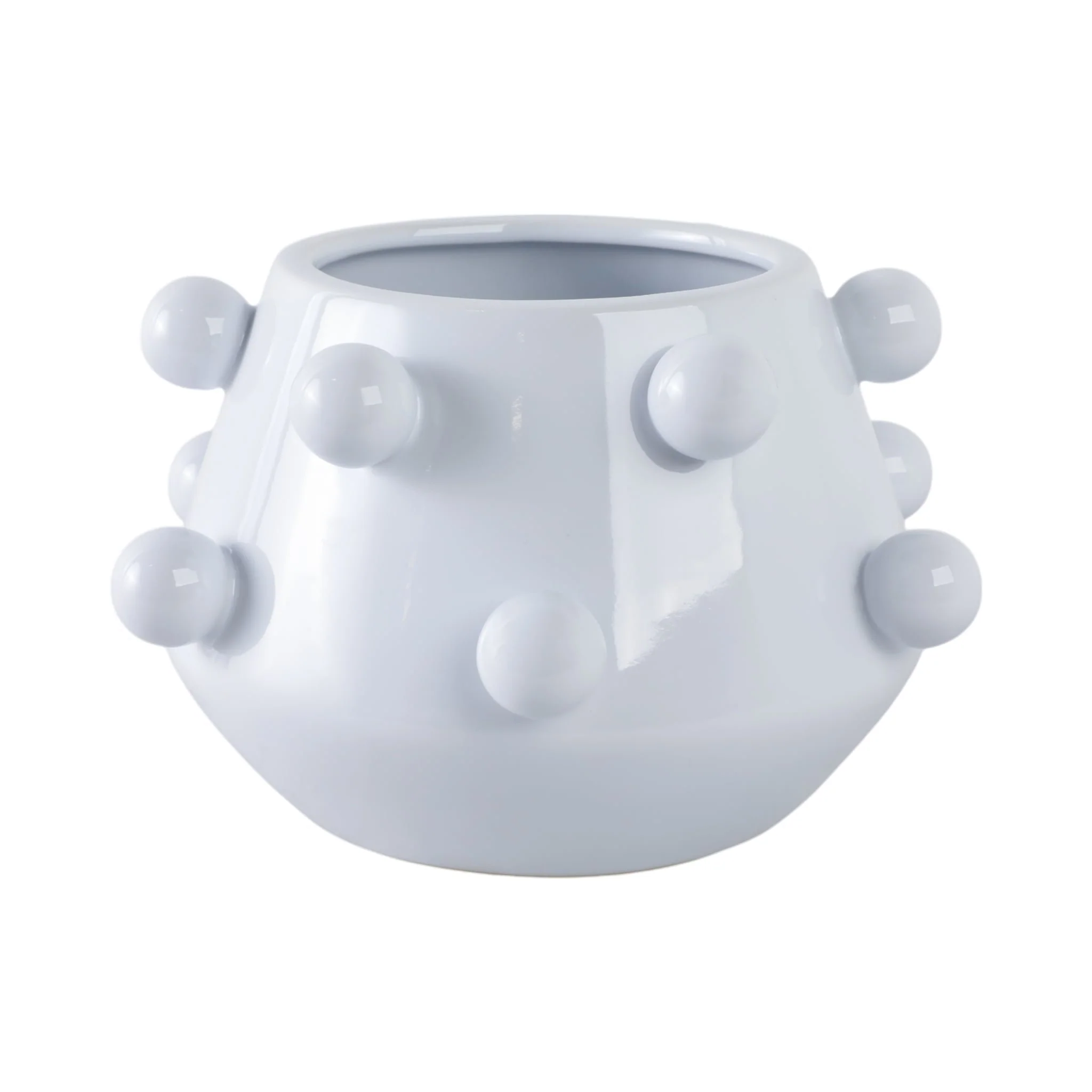 10" Tapered Bubble Planter, White