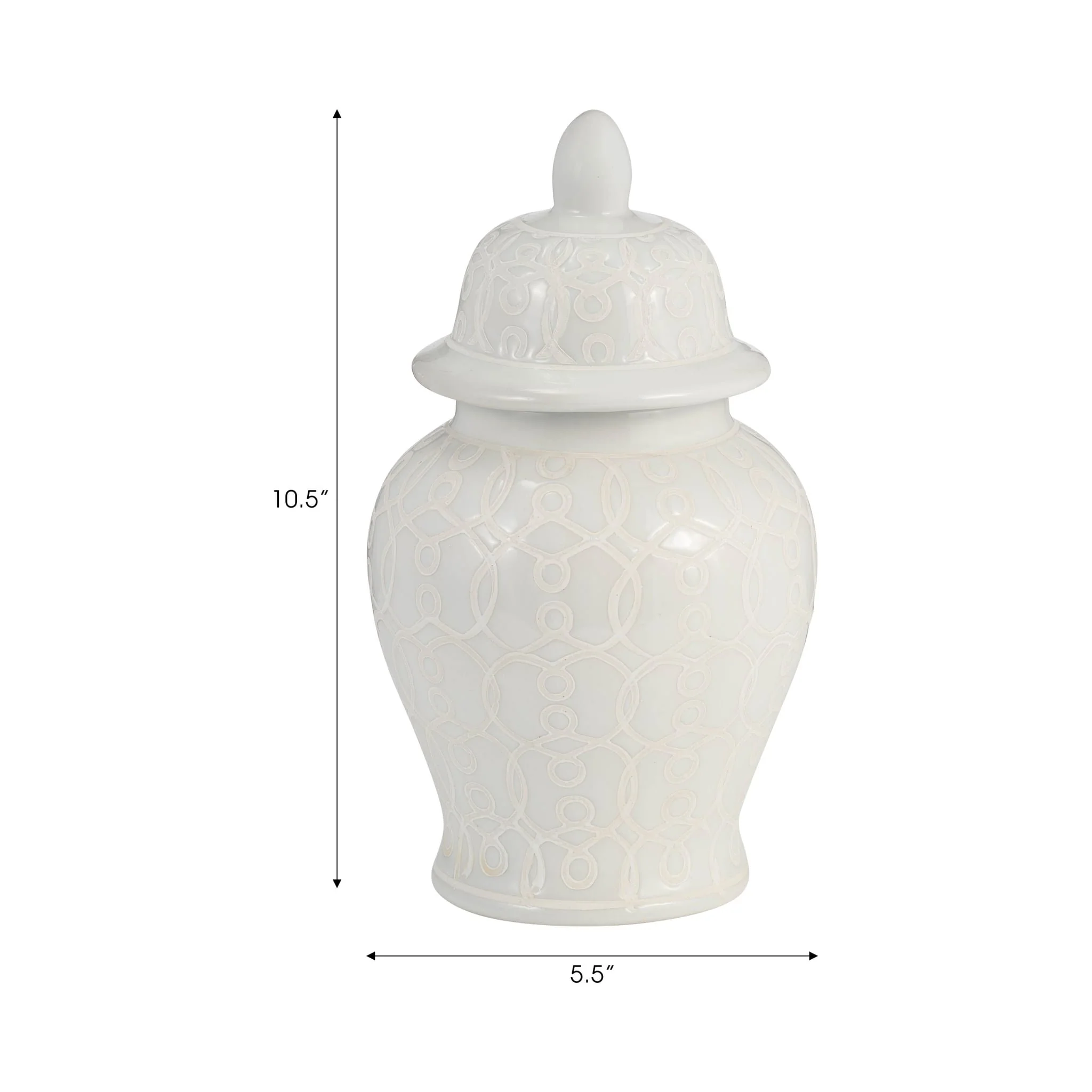 10" Temple Jar, Ivory - Image 8