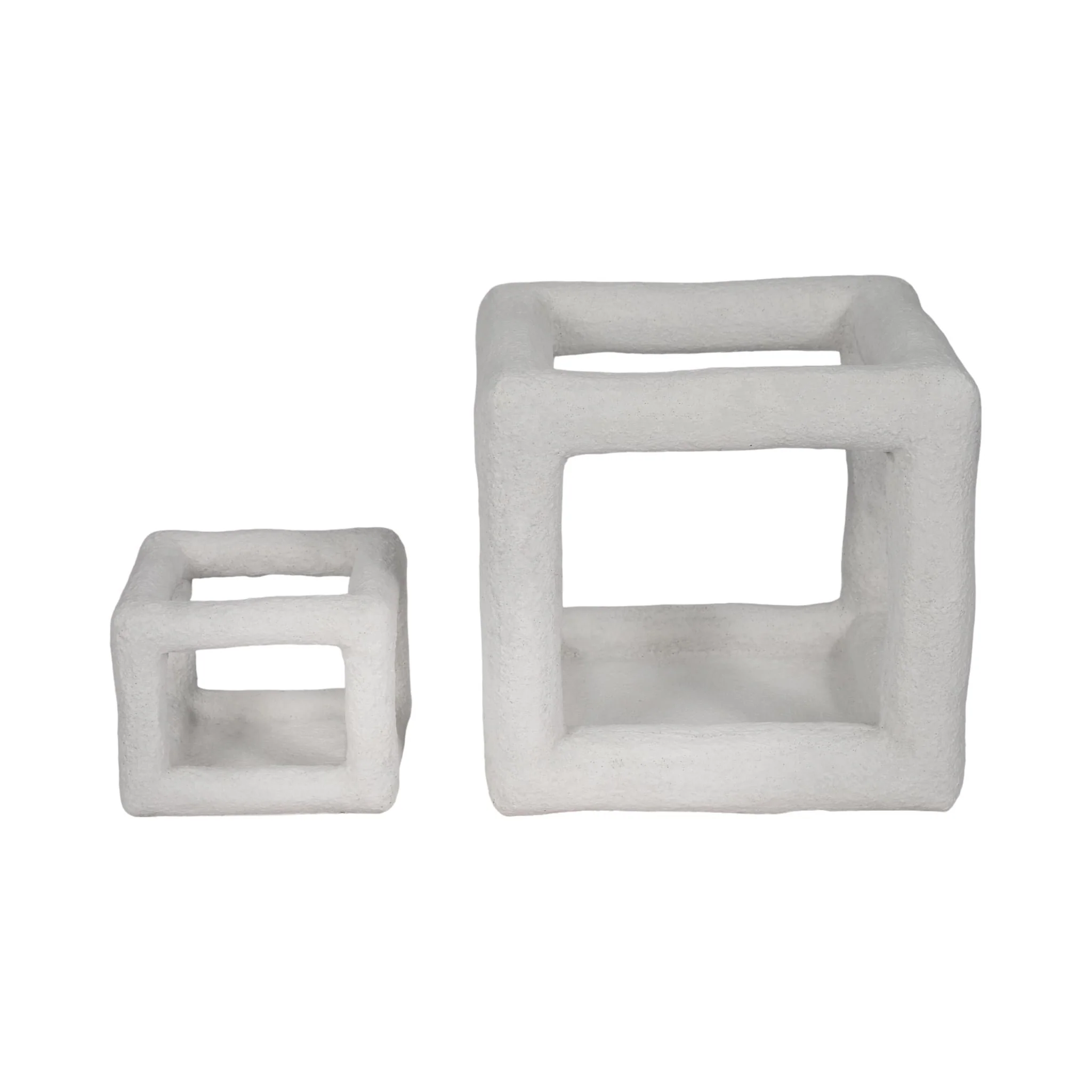 10" Textured Open Square Object, White - Image 7