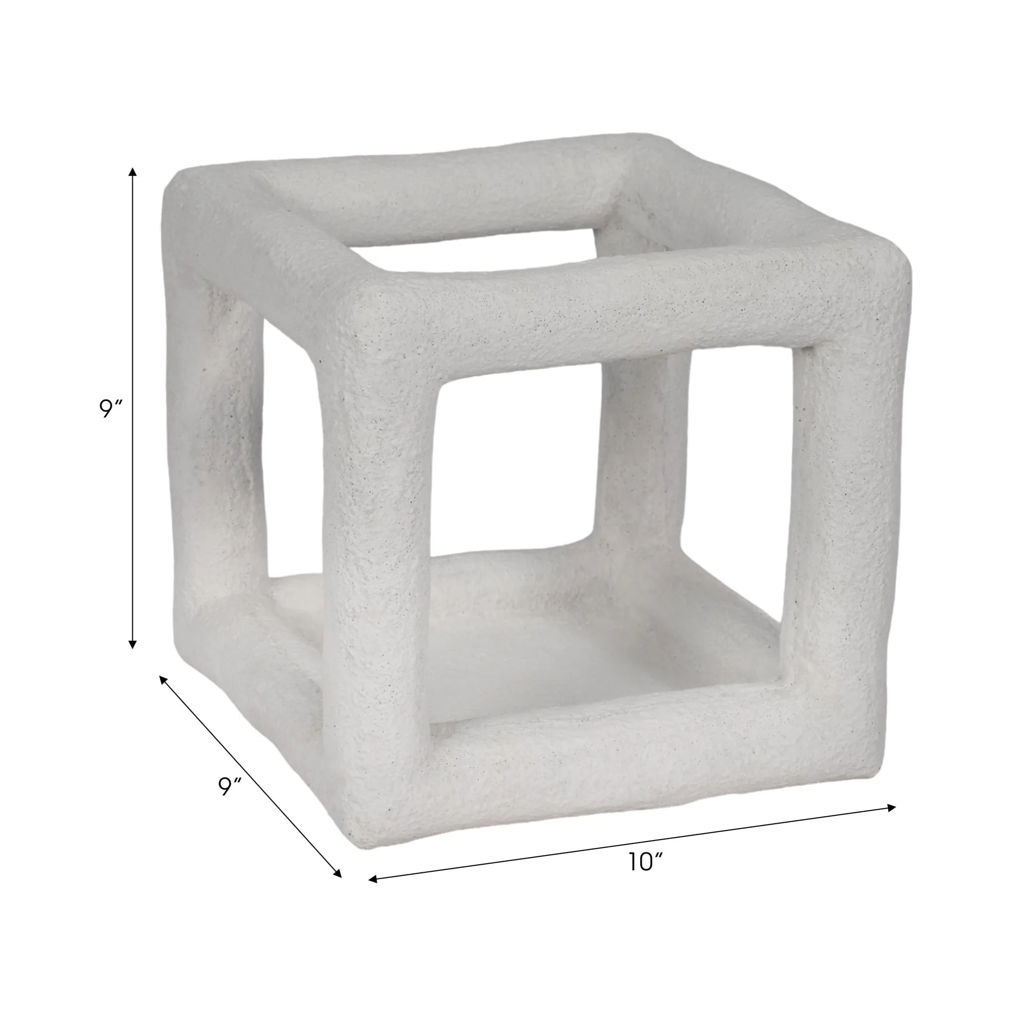 10" Textured Open Square Object, White - Image 8