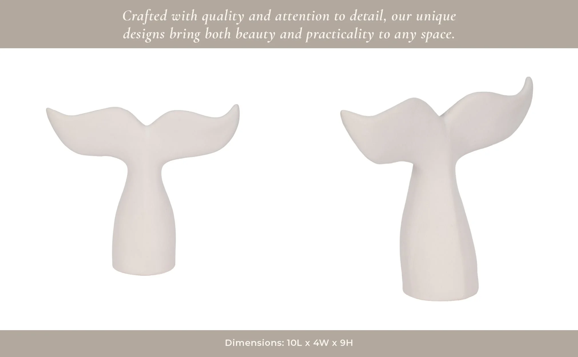 10" Textured Whale Tail, White - Image 13