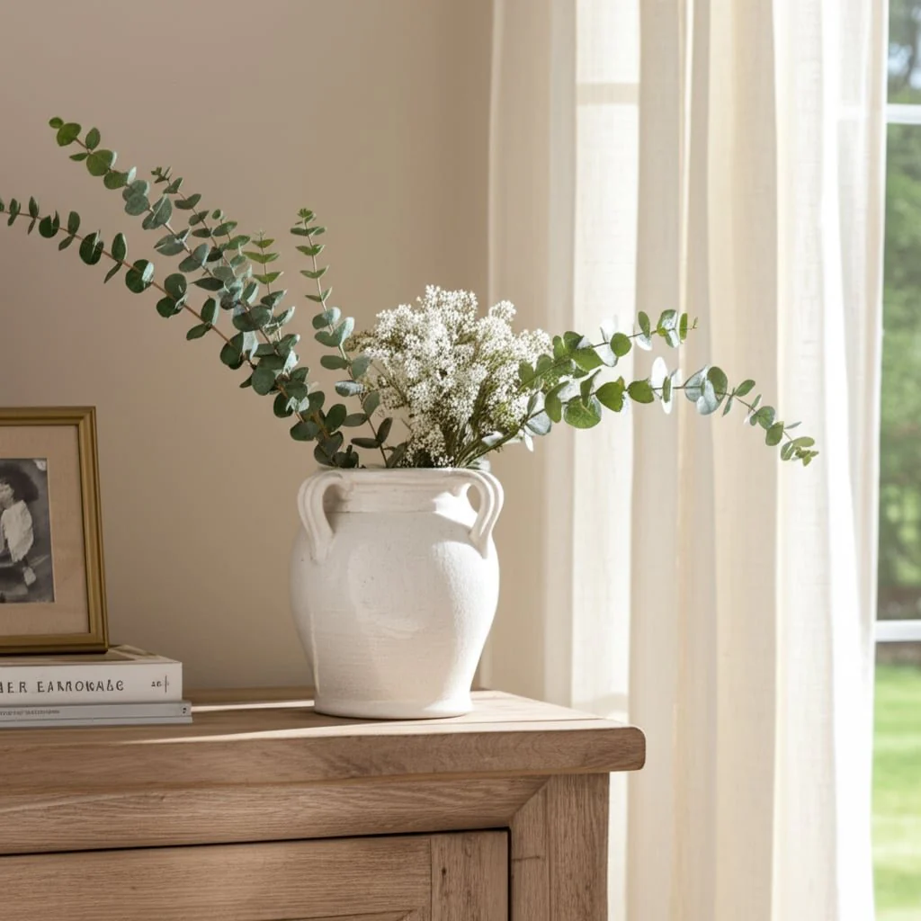 10" Vase With Handles, White Crackle - Image 12