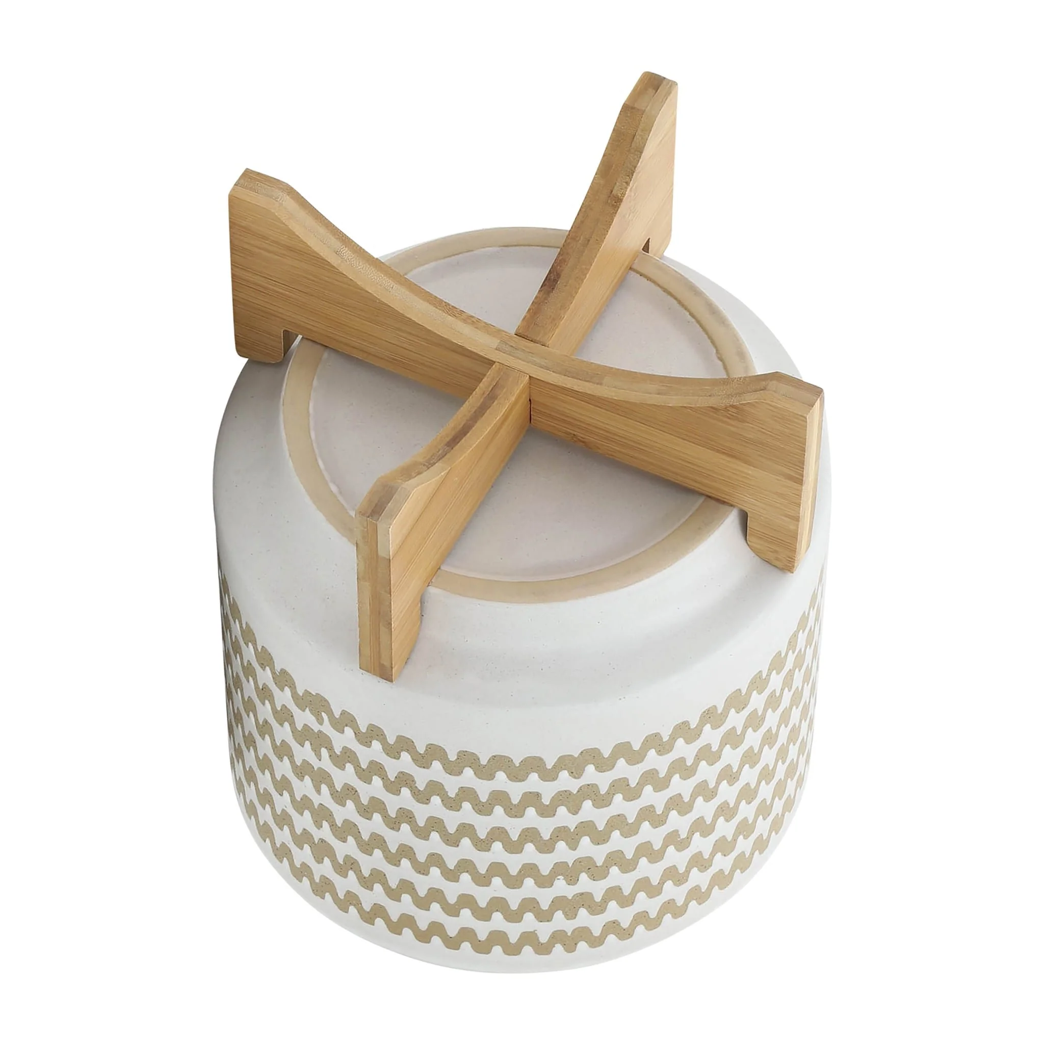 10" Zig-zag Planter W/ Stand, White - Image 5