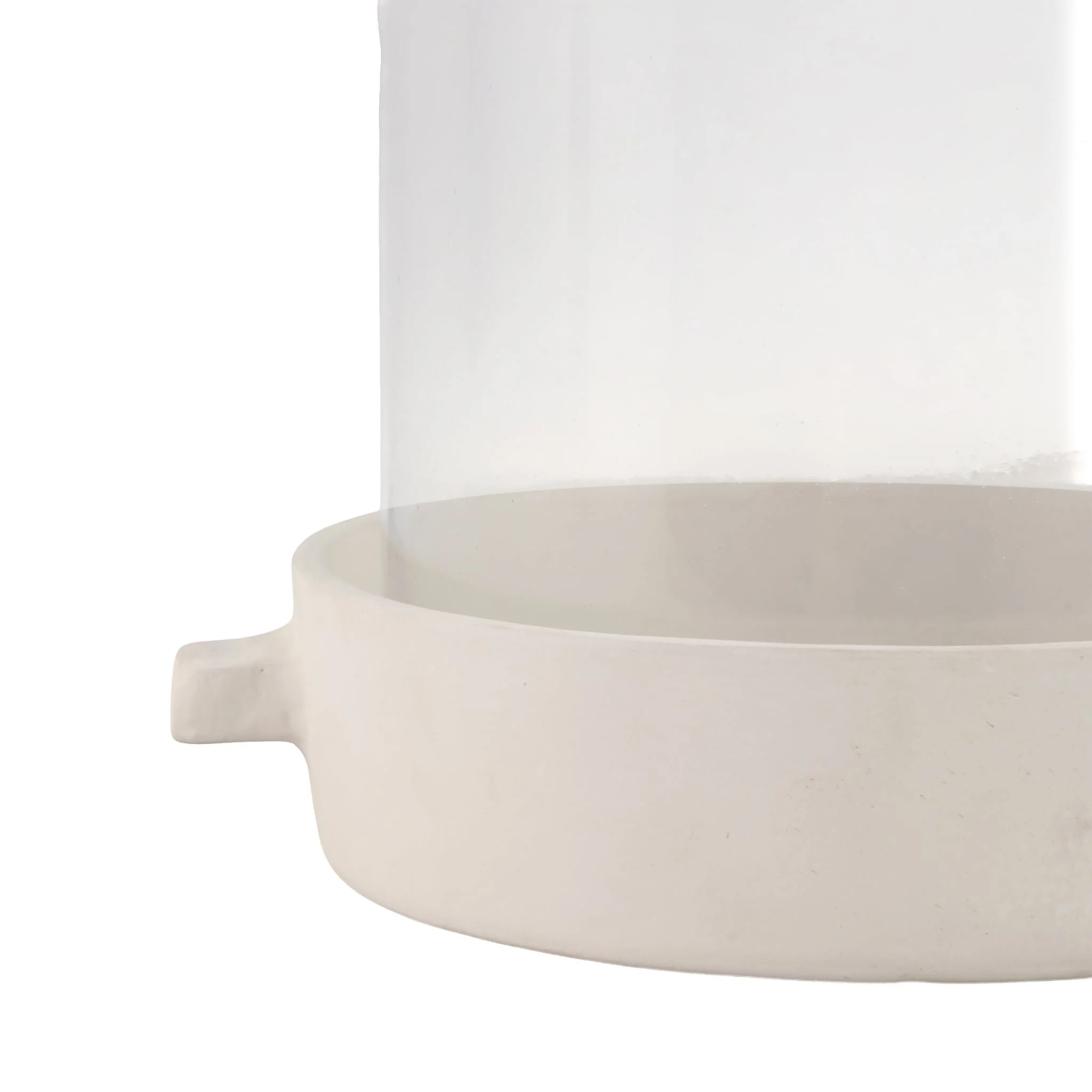 10x10" Terracotta Hurricane Pillar Holder, White - Image 5