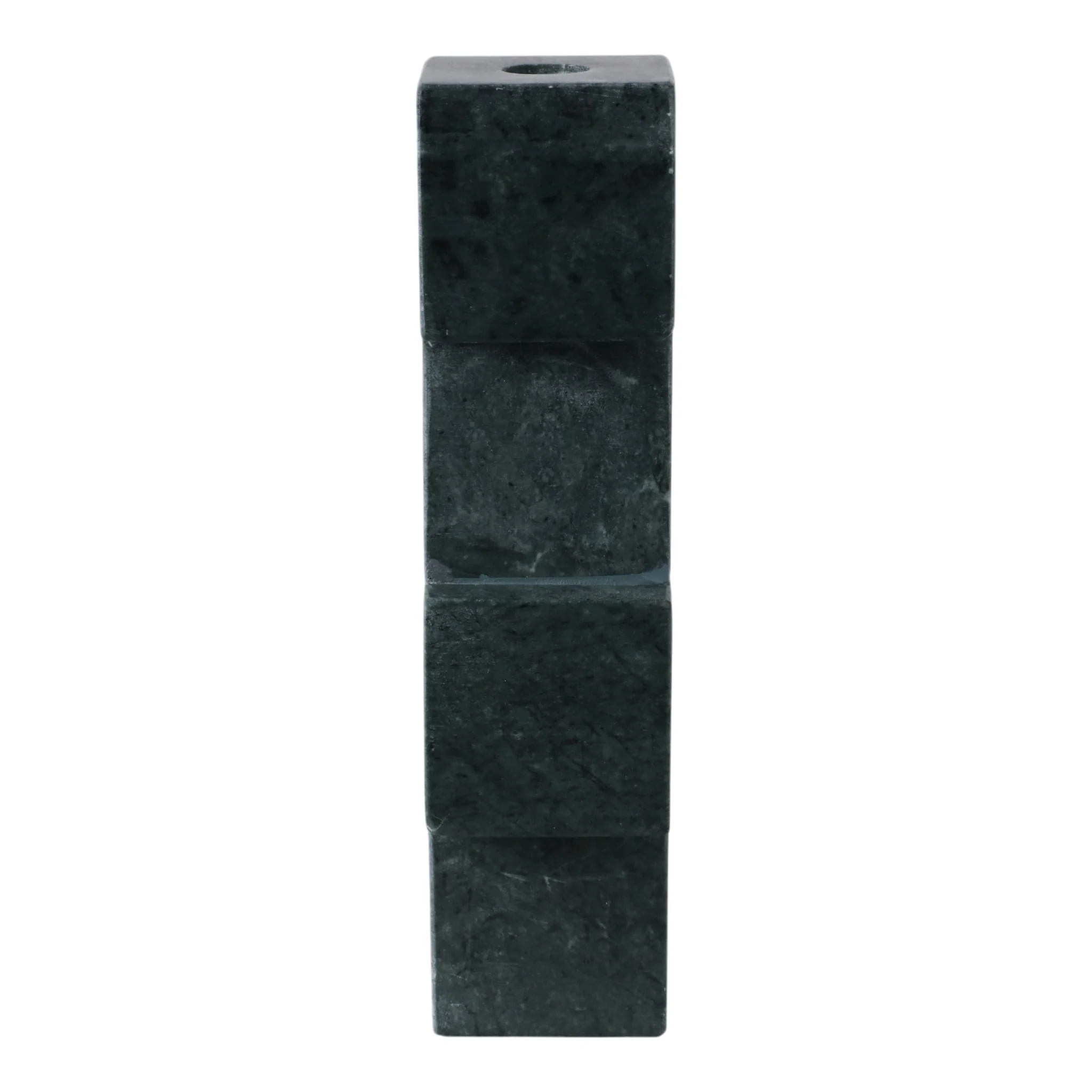 10x3" Stacked Cube Marble Taper Holder, Green - Image 3