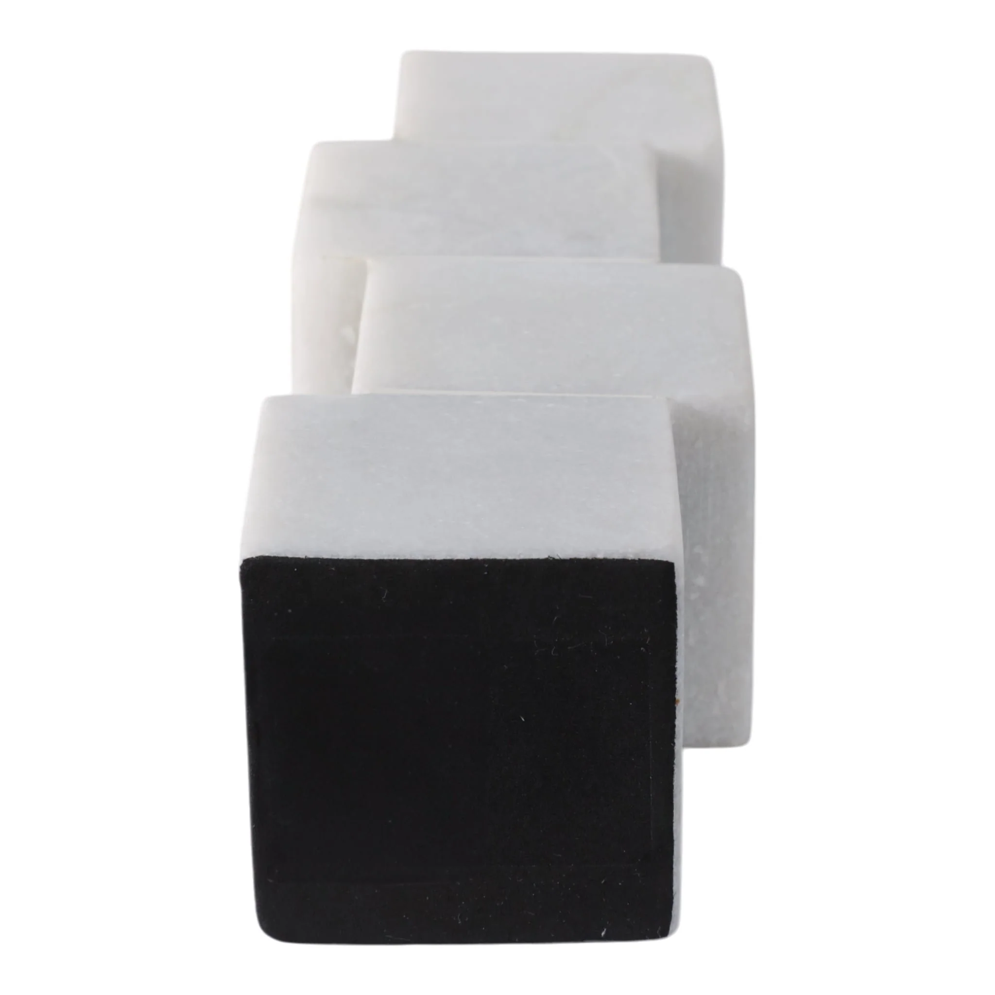 10x3" Stacked Cube Marble Taper Holder, White - Image 7