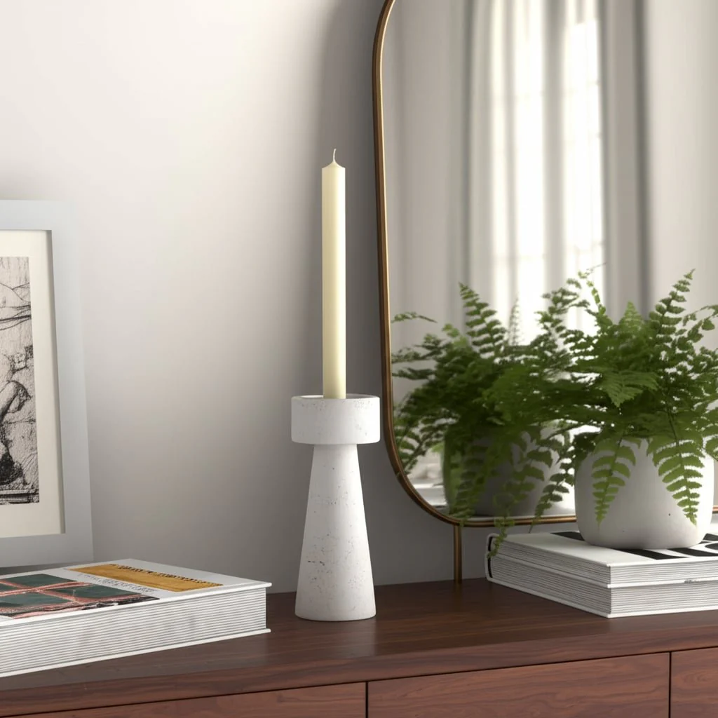 10x4" Taper & Pillar Holder, White - Image 12