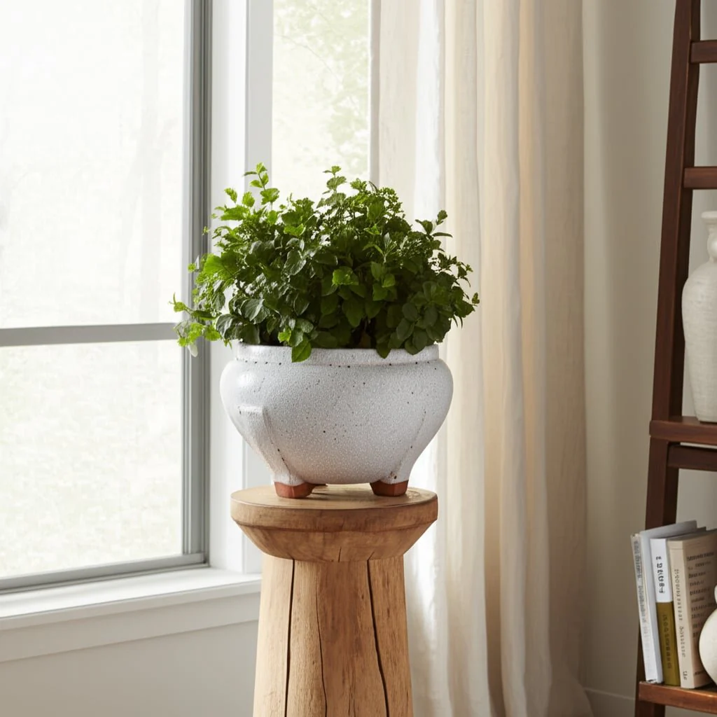 10x6" Footed Planter, White - Image 10
