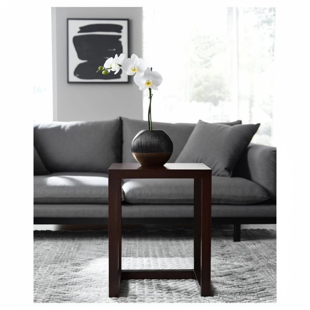 11" Color Block Round Vase, Black/brass Antique - Image 13