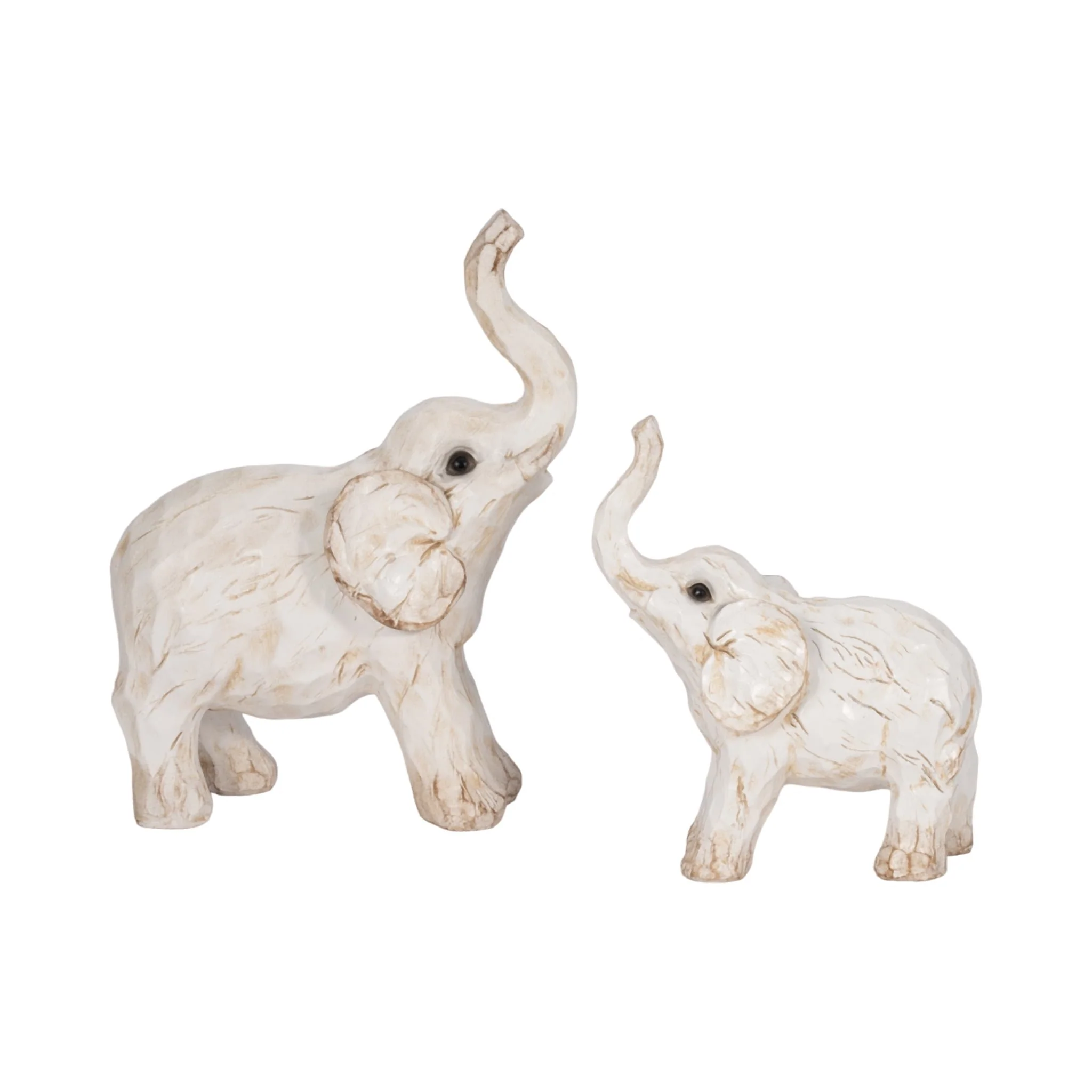 11" Elephant Figurine , White - Image 8