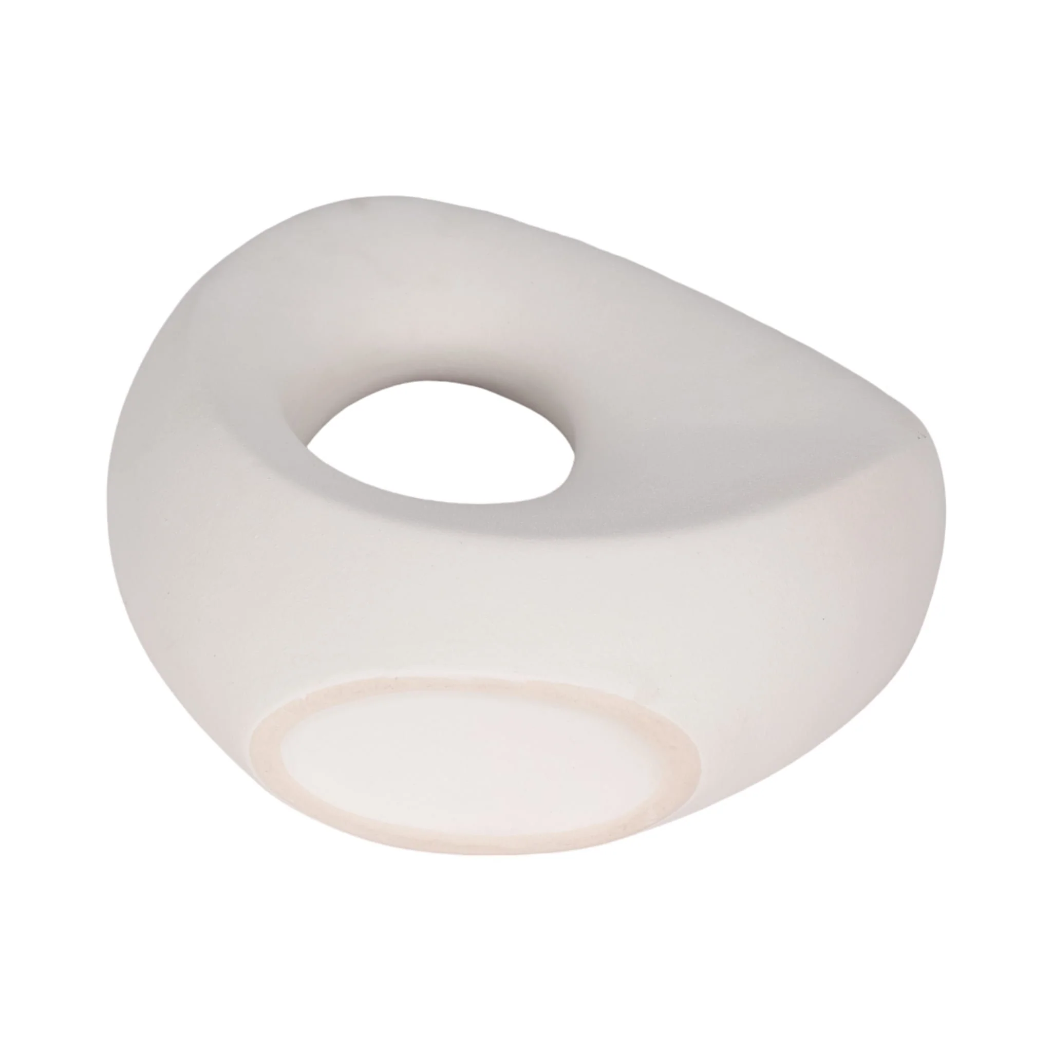 11" Lopsided Open Cut Out Vase Sand Texture, White - Image 7