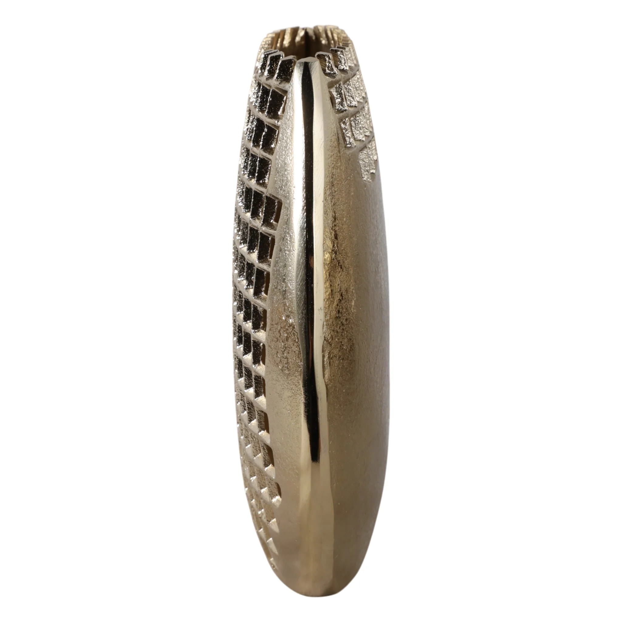 11x10" Partial Mesh Metal Vase, Gold - Image 3