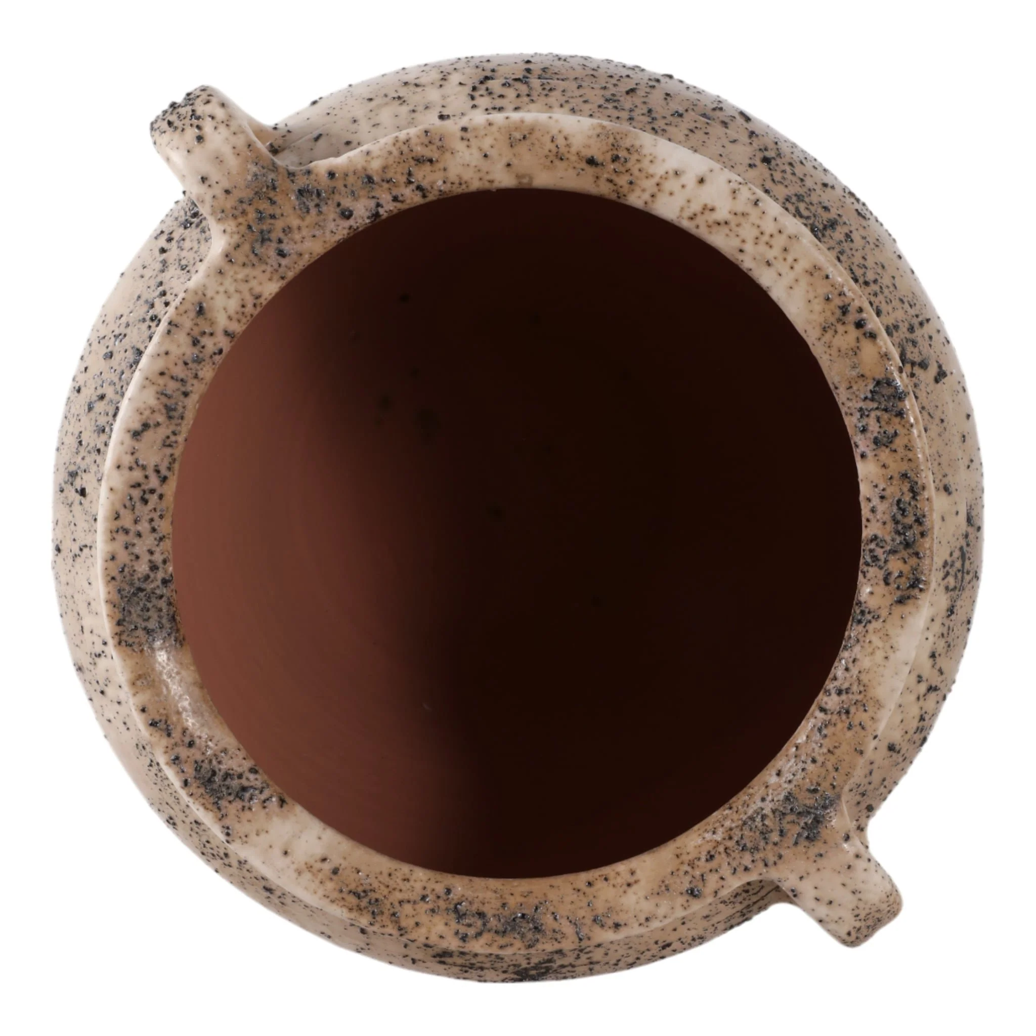 11x10" Textured Terracotta 2-handle Vase,ivry/brwn - Image 6