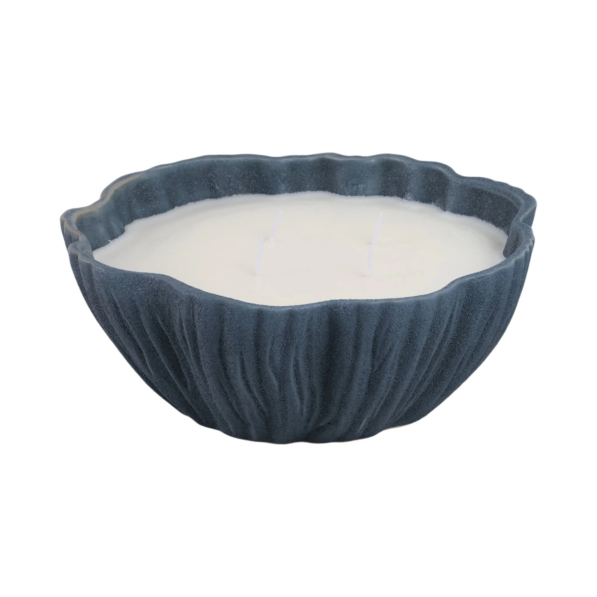 11x11" 44 Oz Pink Beach Wavy Candle, Blue