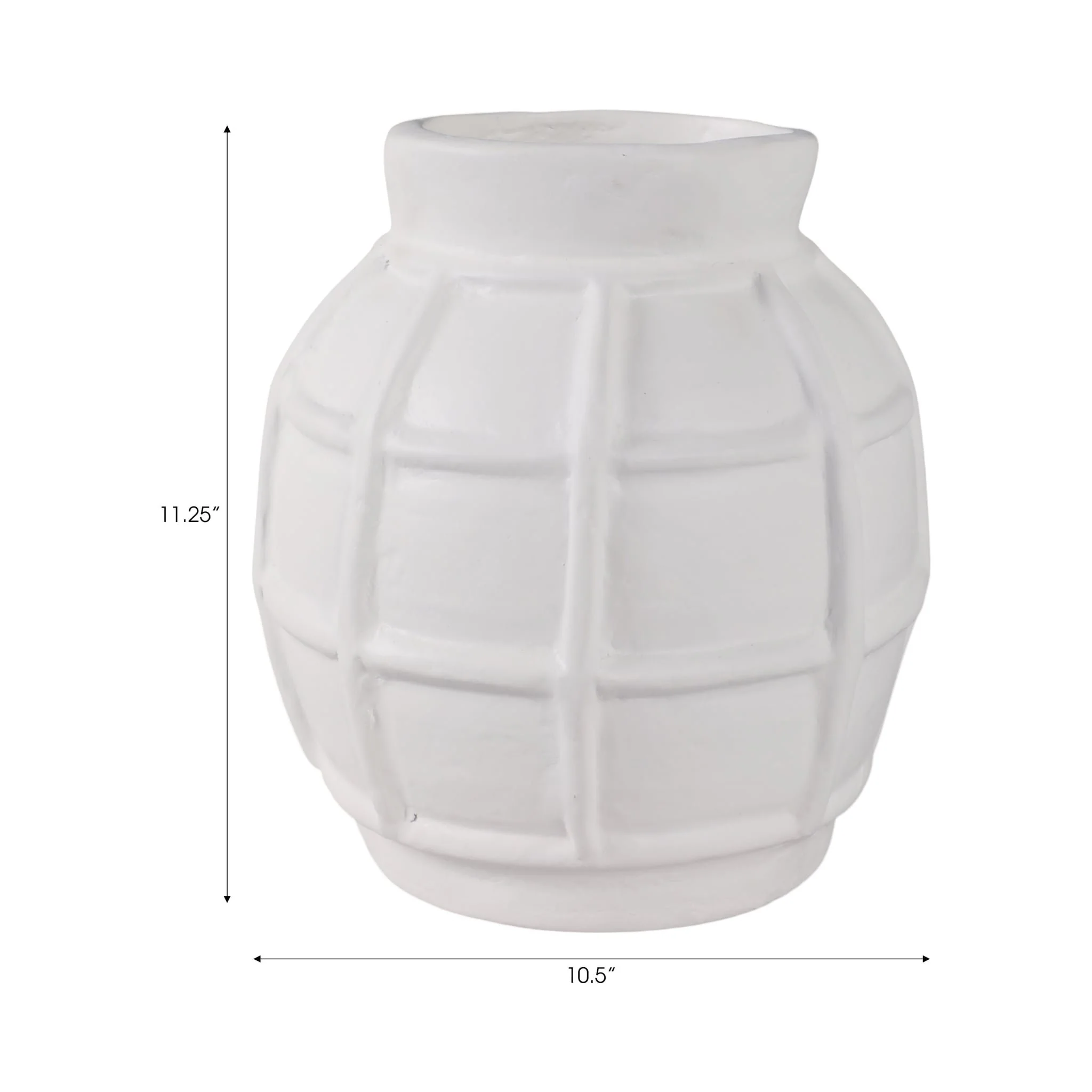 11x11" Windowpane Paper Mache Vase, White - Image 8