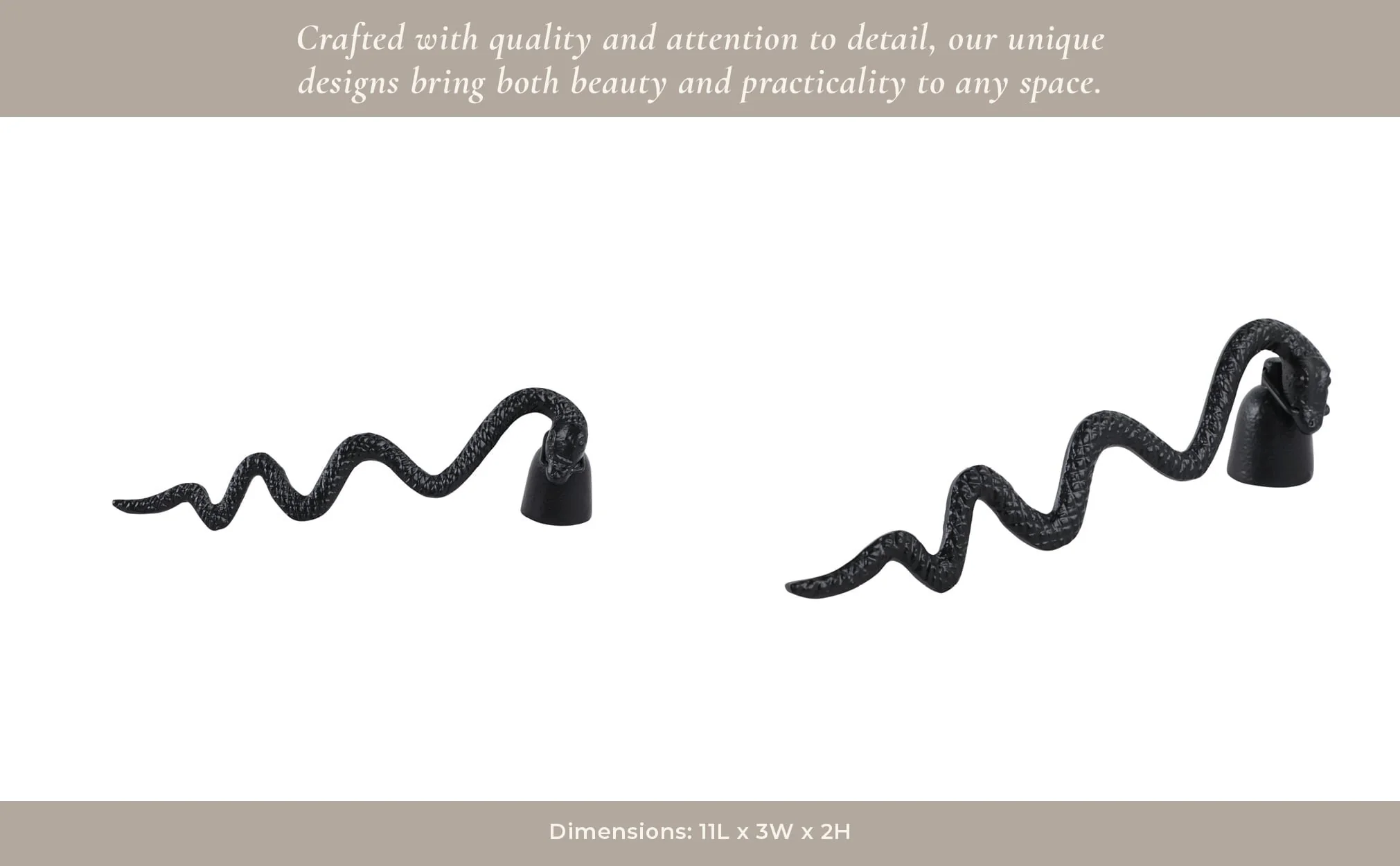11x3" Metal Snake Candle Snuffer, Black - Image 11