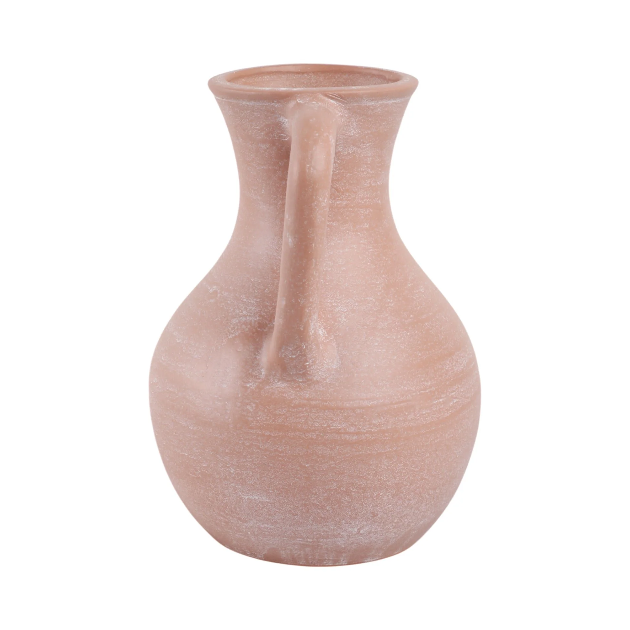 11x9" Terracotta Jug Vase With Handles, Light Natu - Image 3