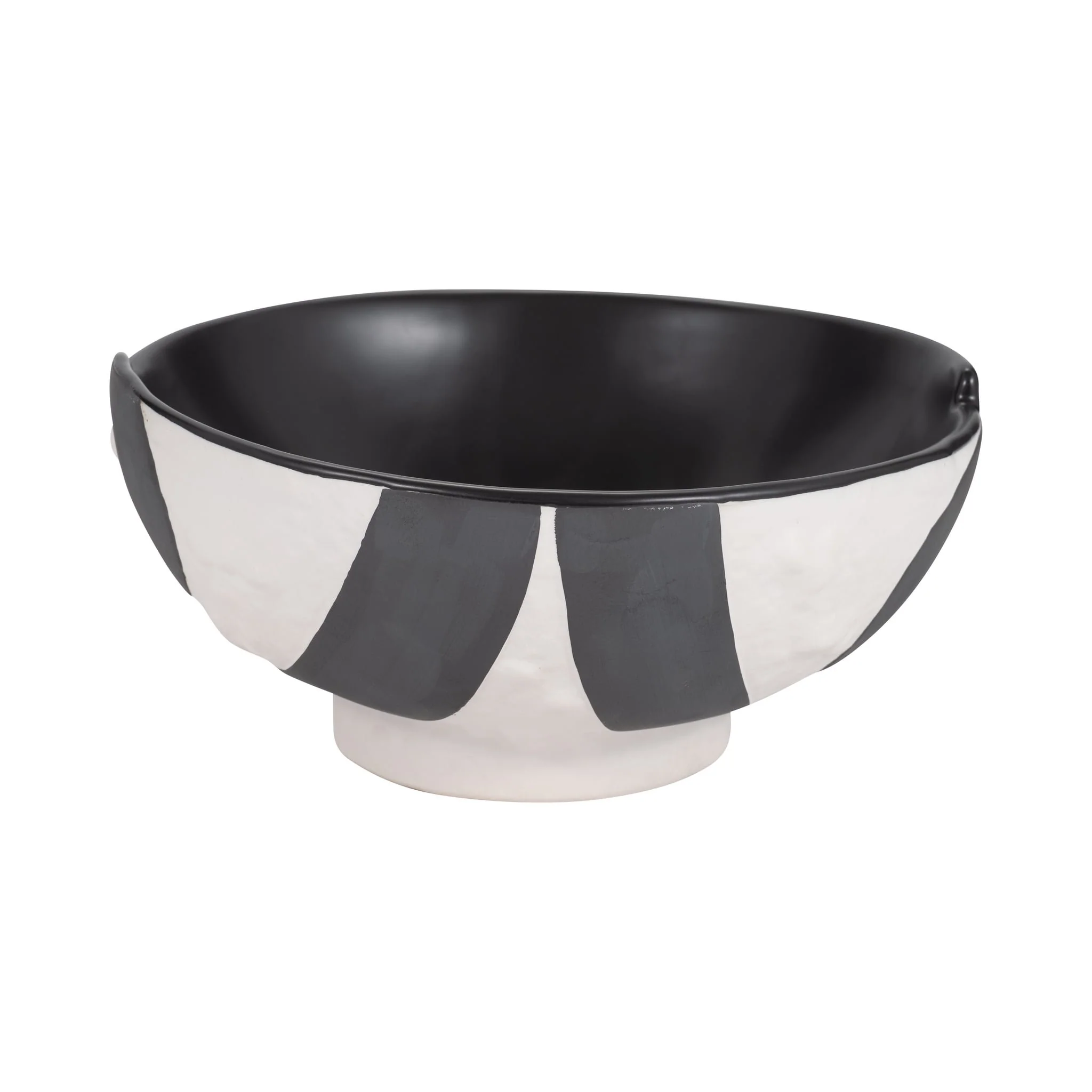 12" Contemporary Deep Bowl, Black/white - Image 4