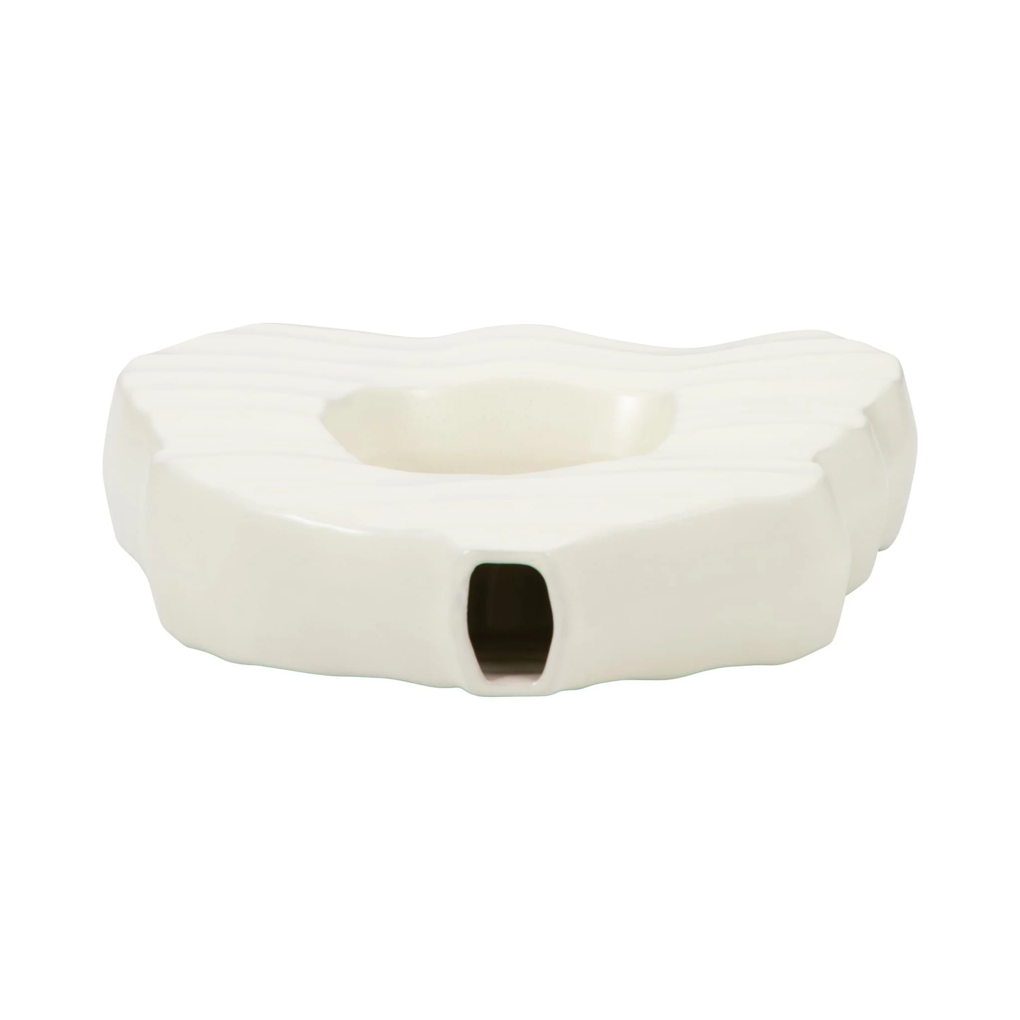 12" Ribbed Open-cut Out Vase, Ivory - Image 6