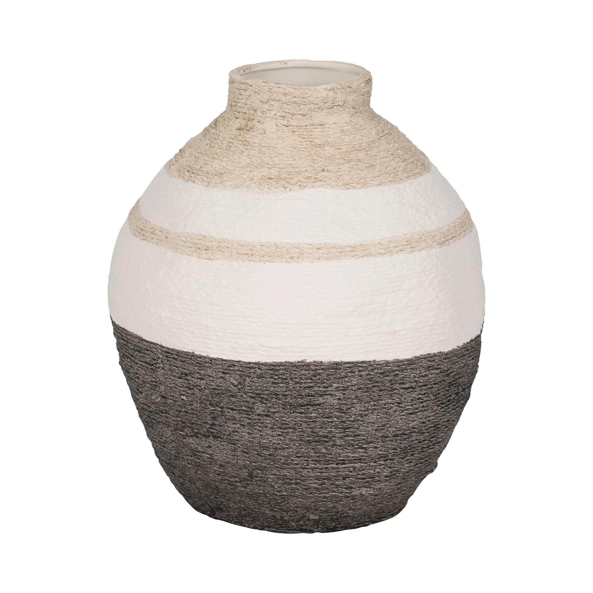 12" Striped Woven Textured Vase, Multi