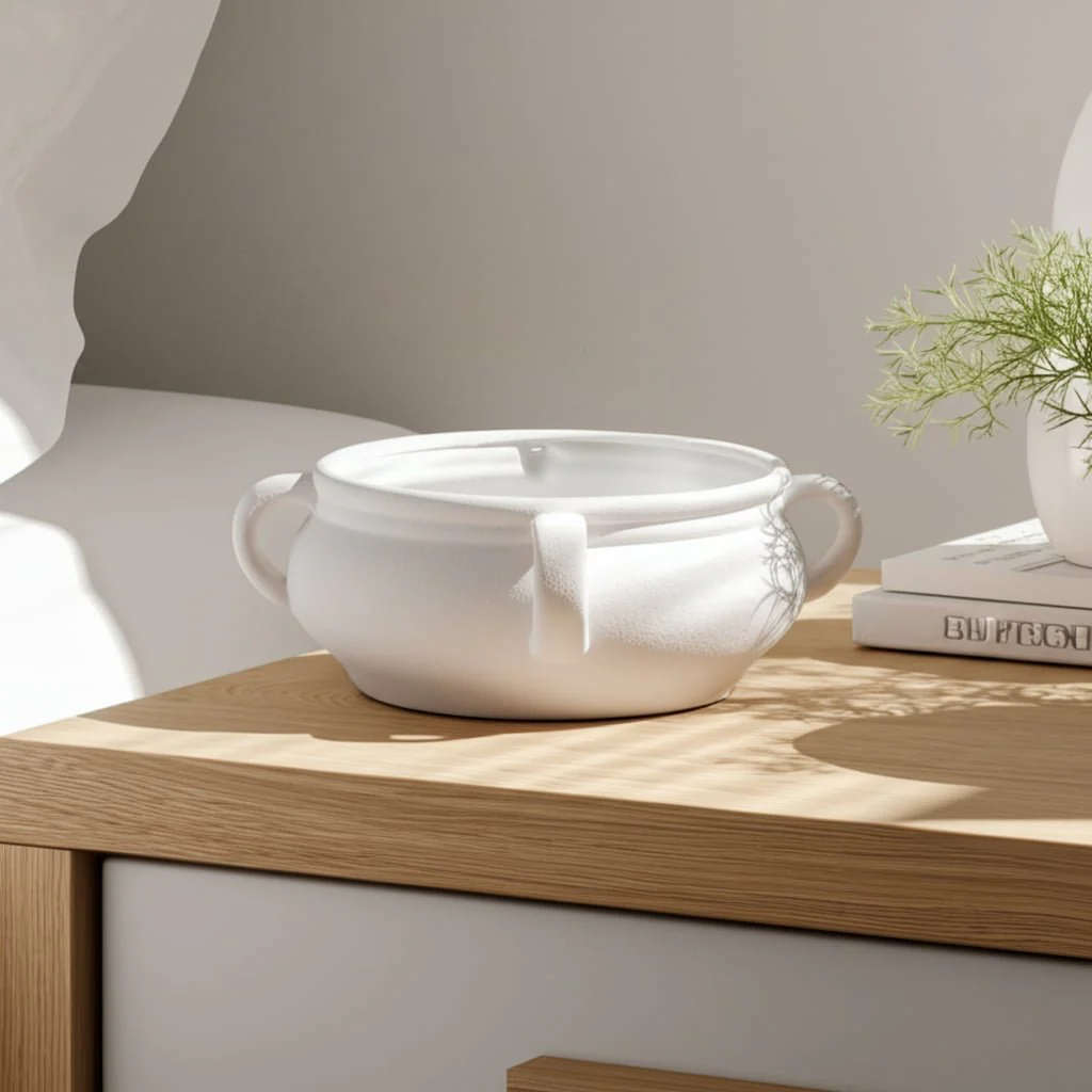 12" Textured Bowl With Handles, White - Image 13