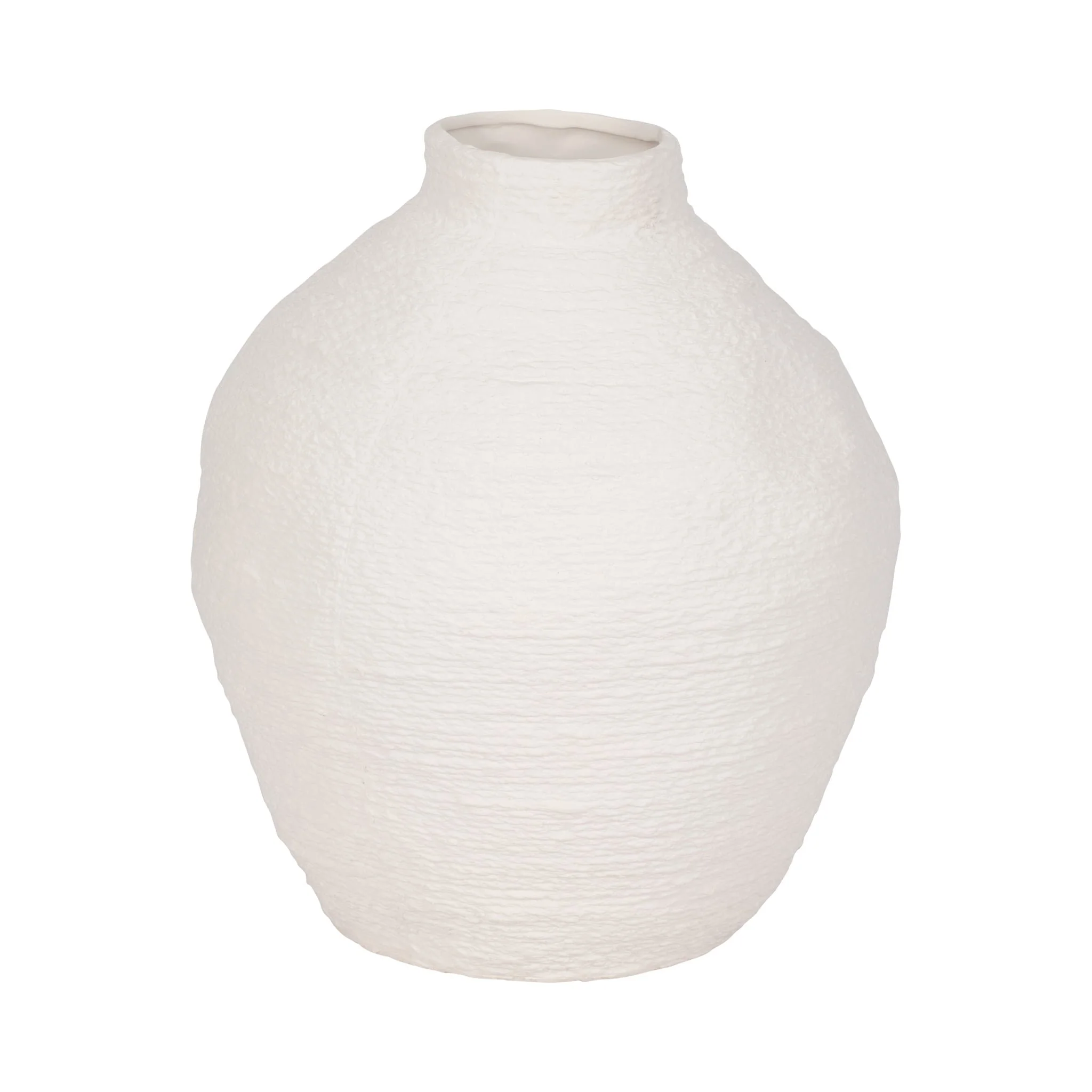12" Woven Textured Vase, White