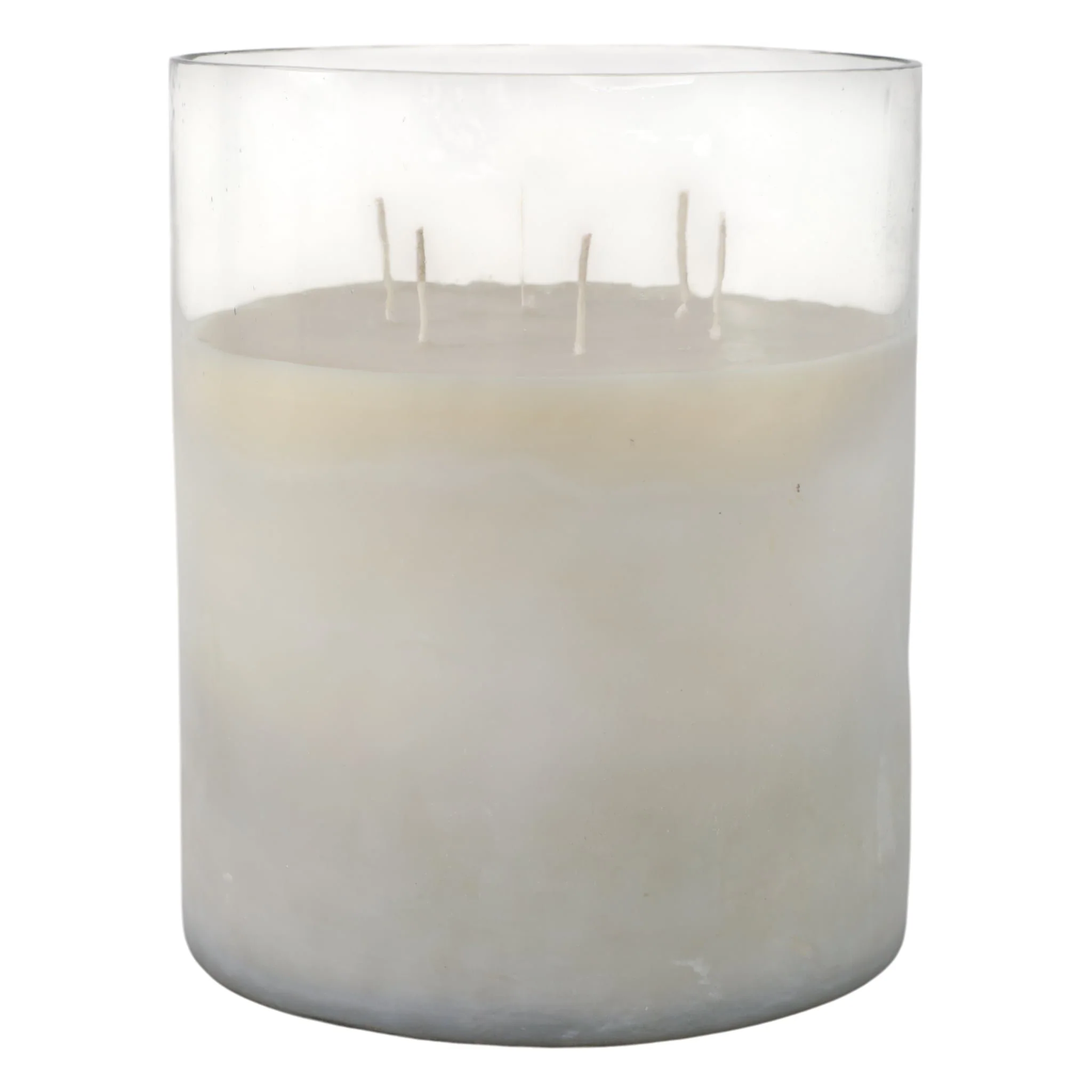 12x10" 349 Oz Jasmine Frosted Glass Candle, Clear - Image 2