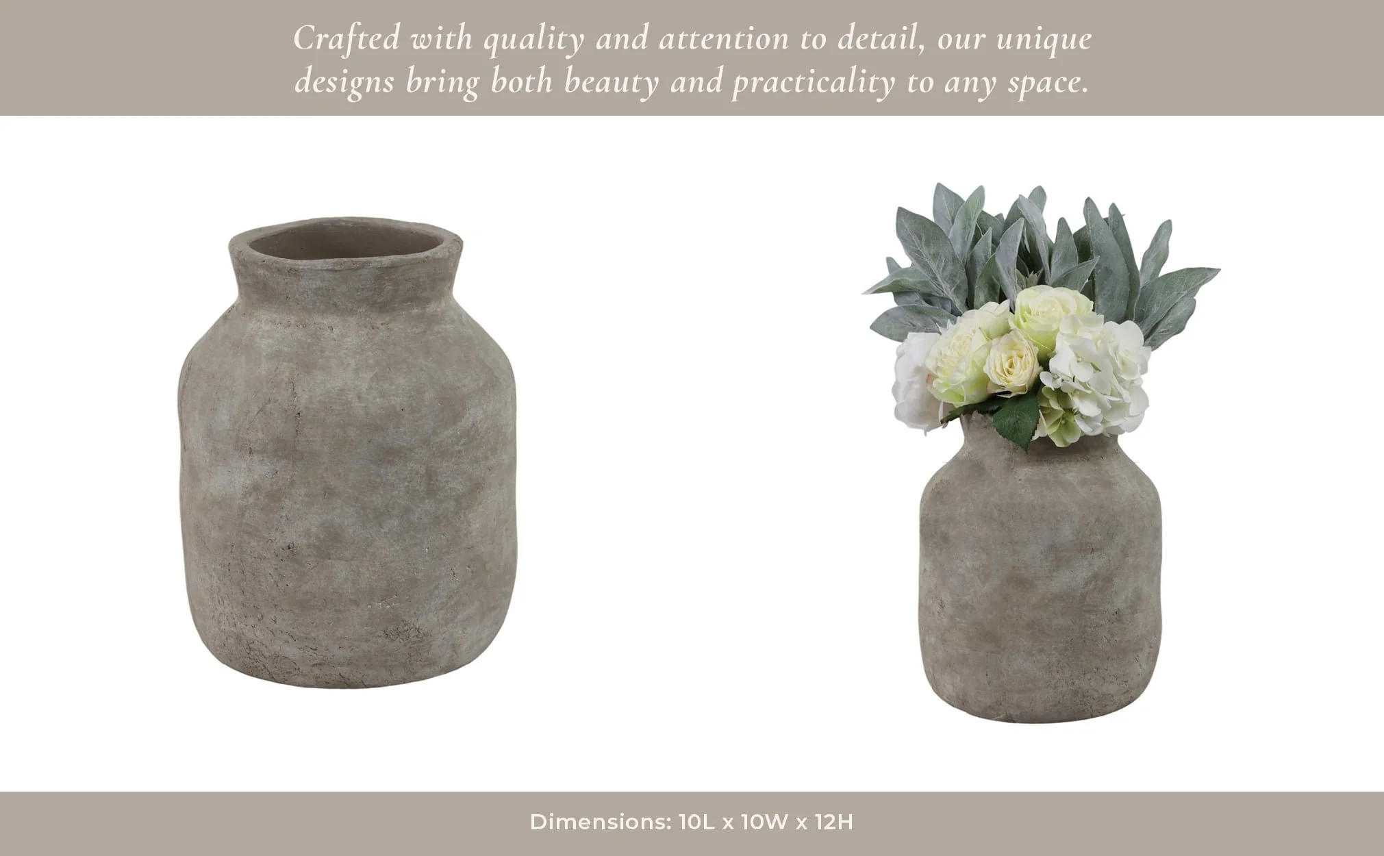 12x10" Milk Vase, Gray - Image 14