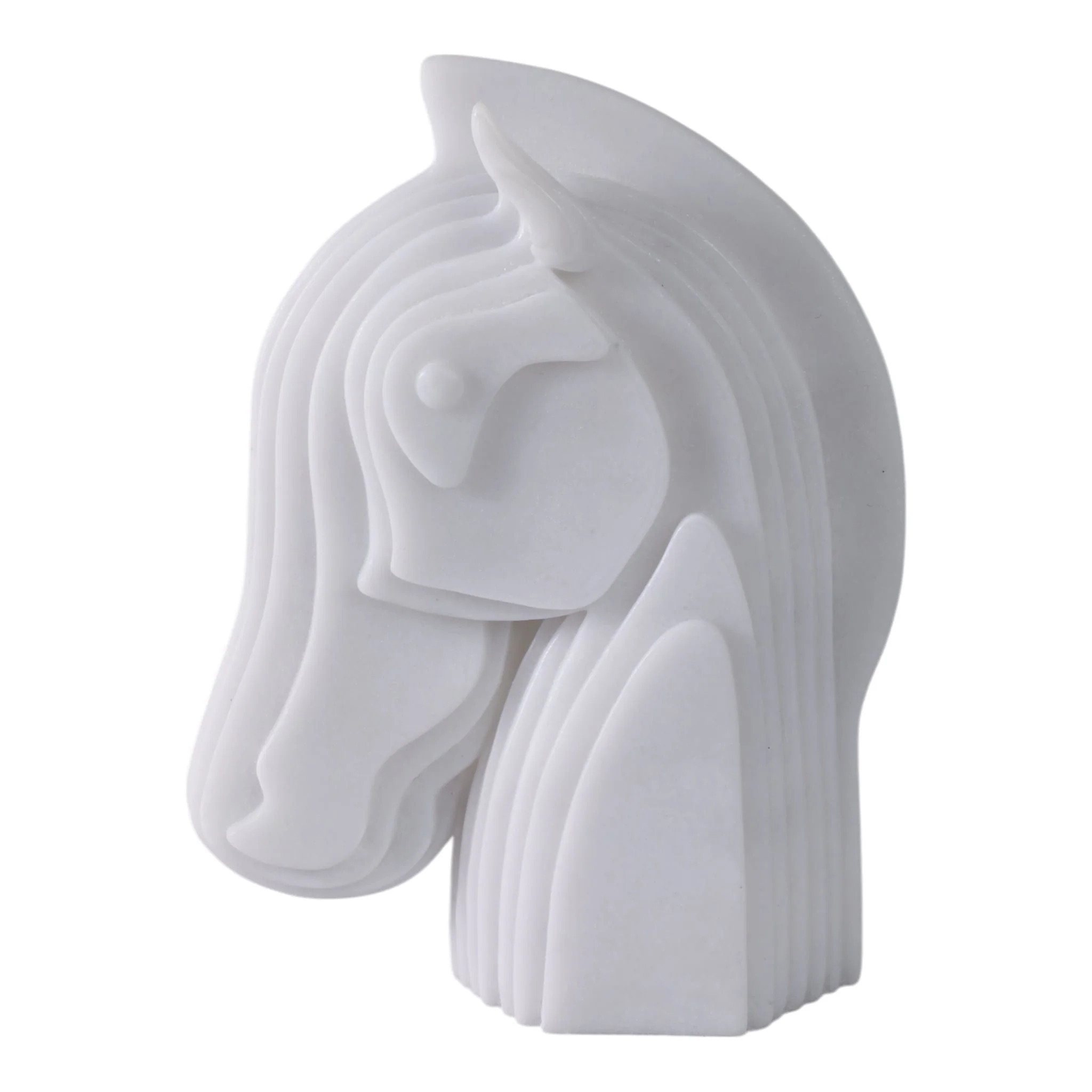 12x10"resin Horse Head Sculpture, White - Image 4