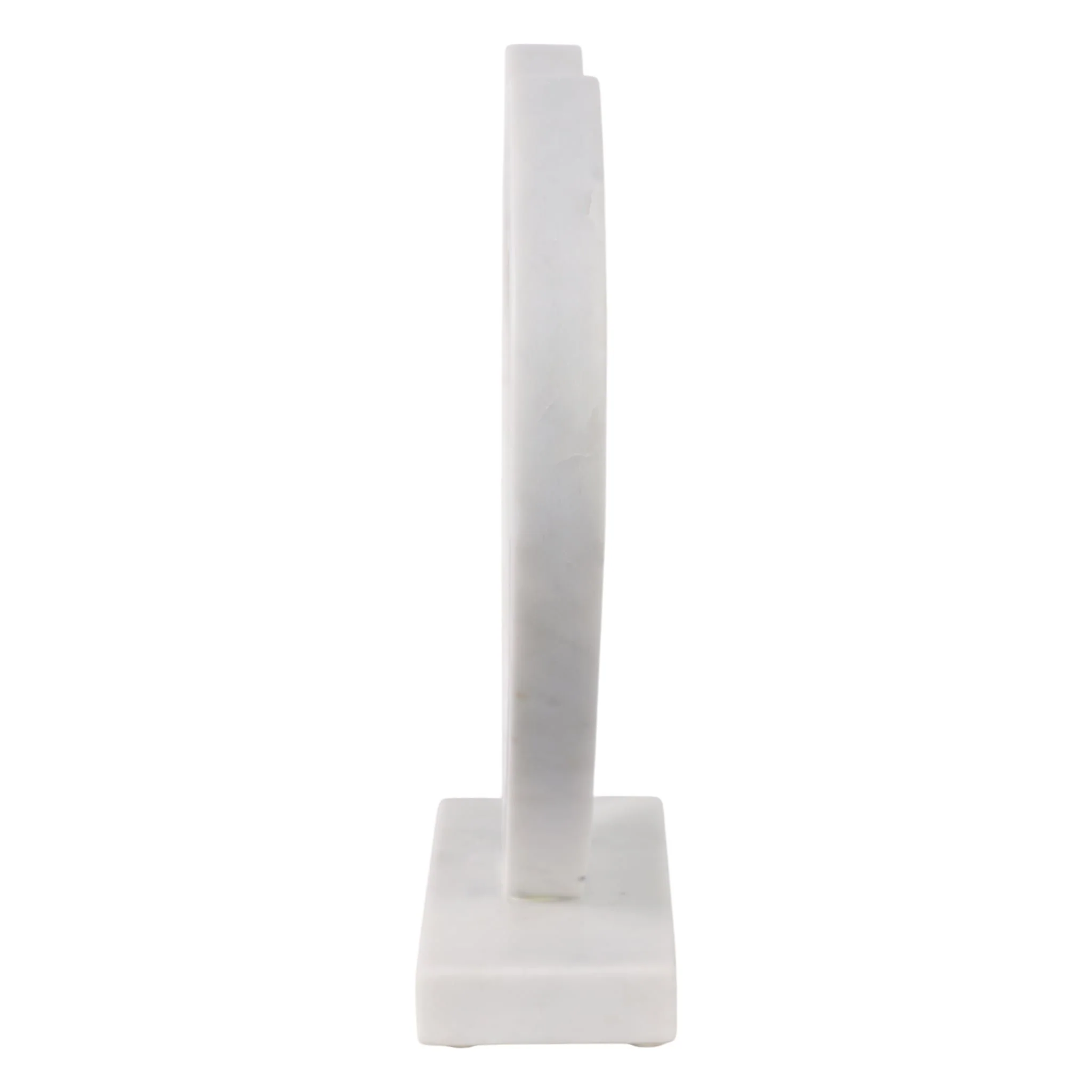 12x11" Open Heart Marble Sculpture, White - Image 3