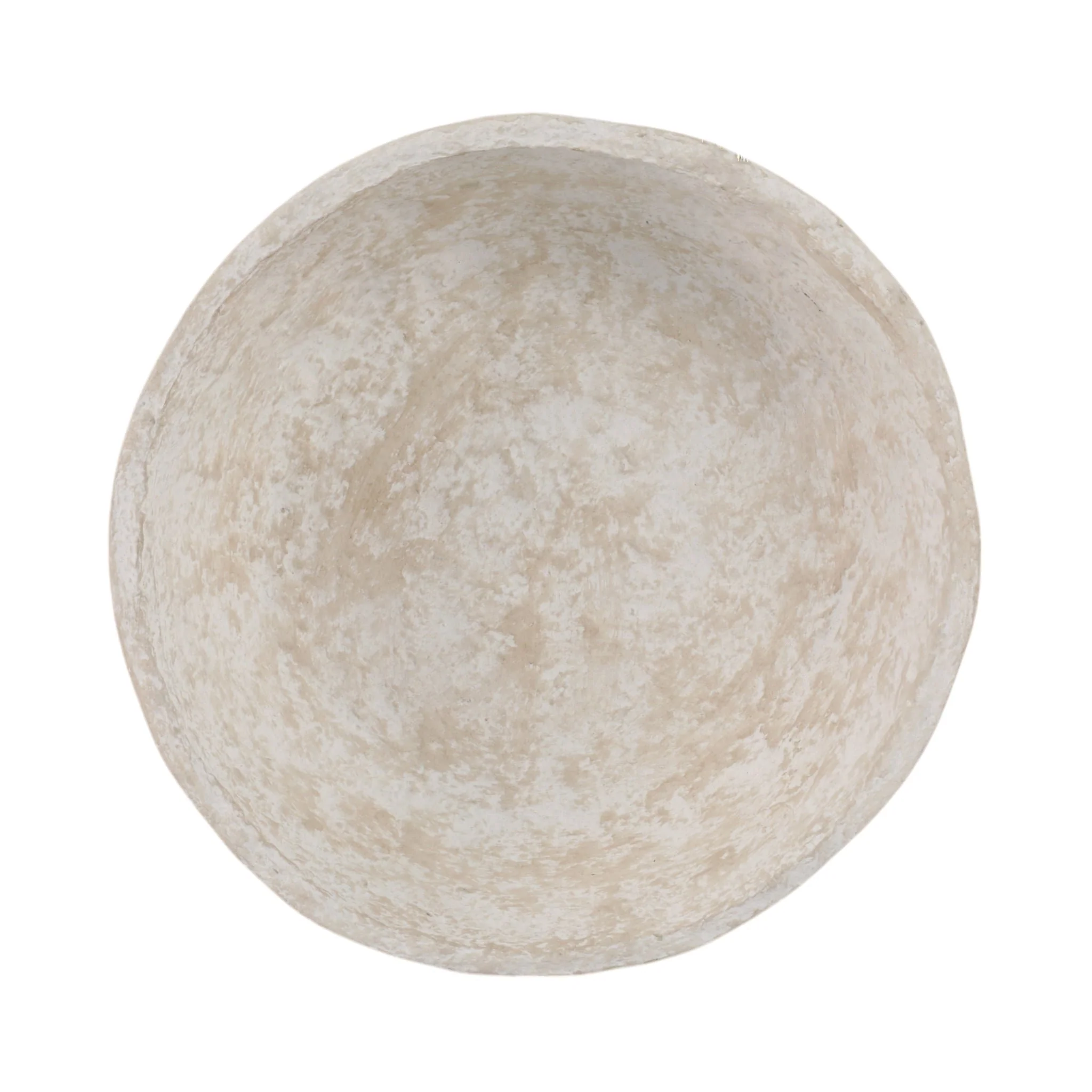 12x12" Paper Mache Knobby Footed Bowl, White - Image 6