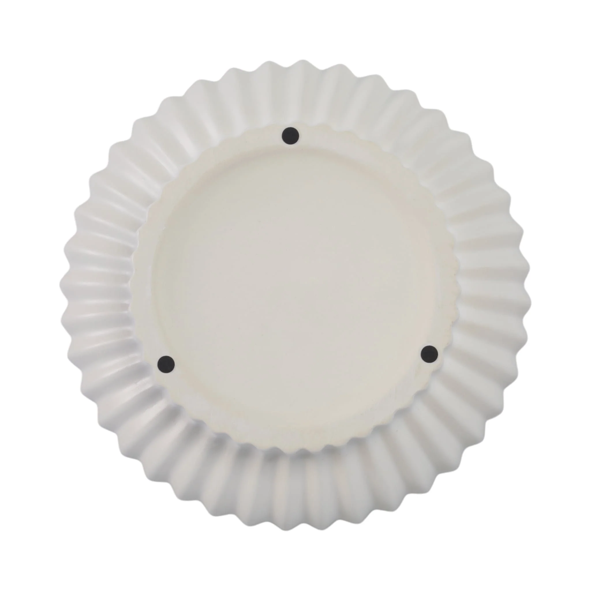 12x5" Ridged Pedestal Bowl, White - Image 7