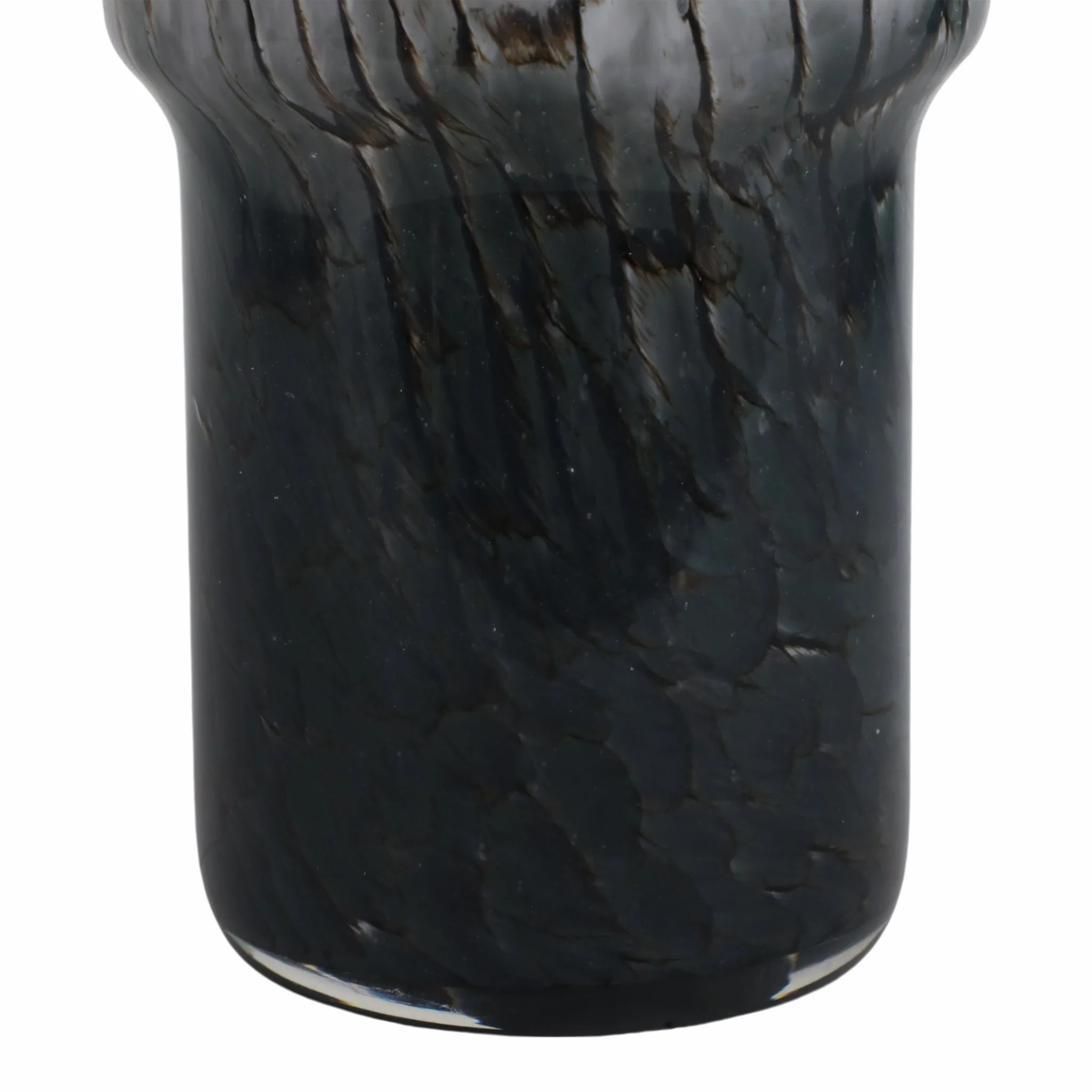 12x6" Abstract Glass Vase With Veining, White/blac - Image 5