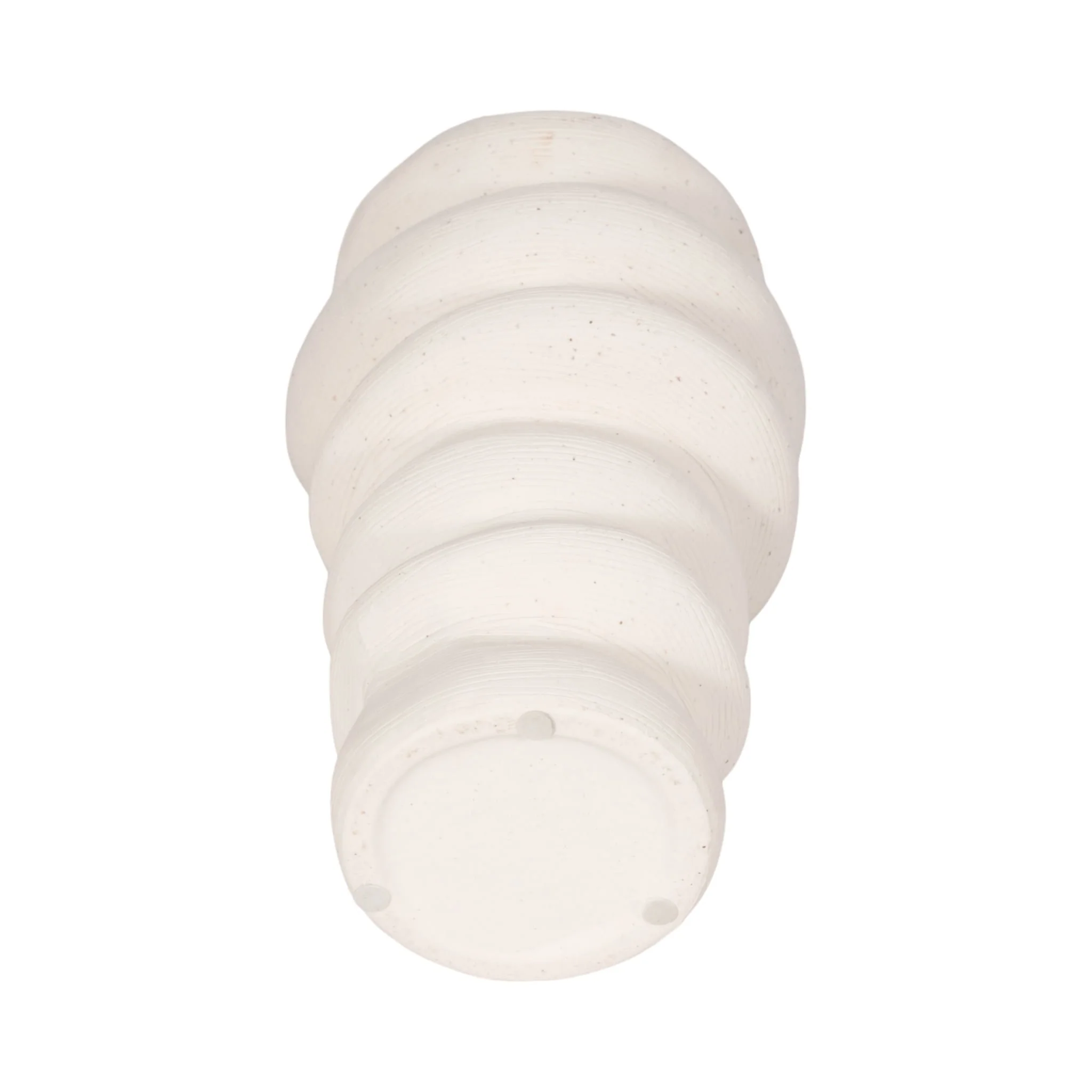 12x7" Hand Scribed Cairn Vase, White - Image 6
