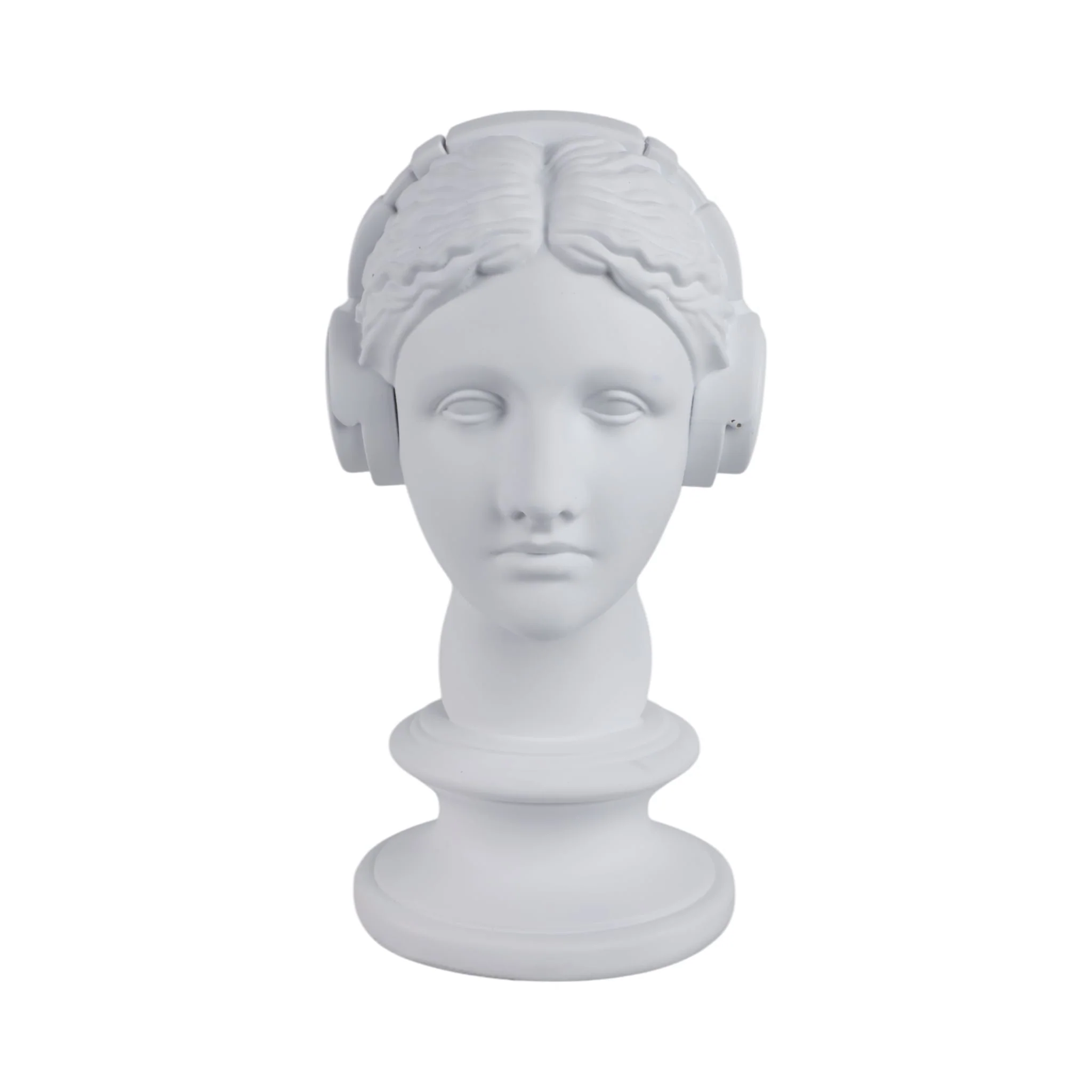 12x8" Modern Grecian With Headphones, White
