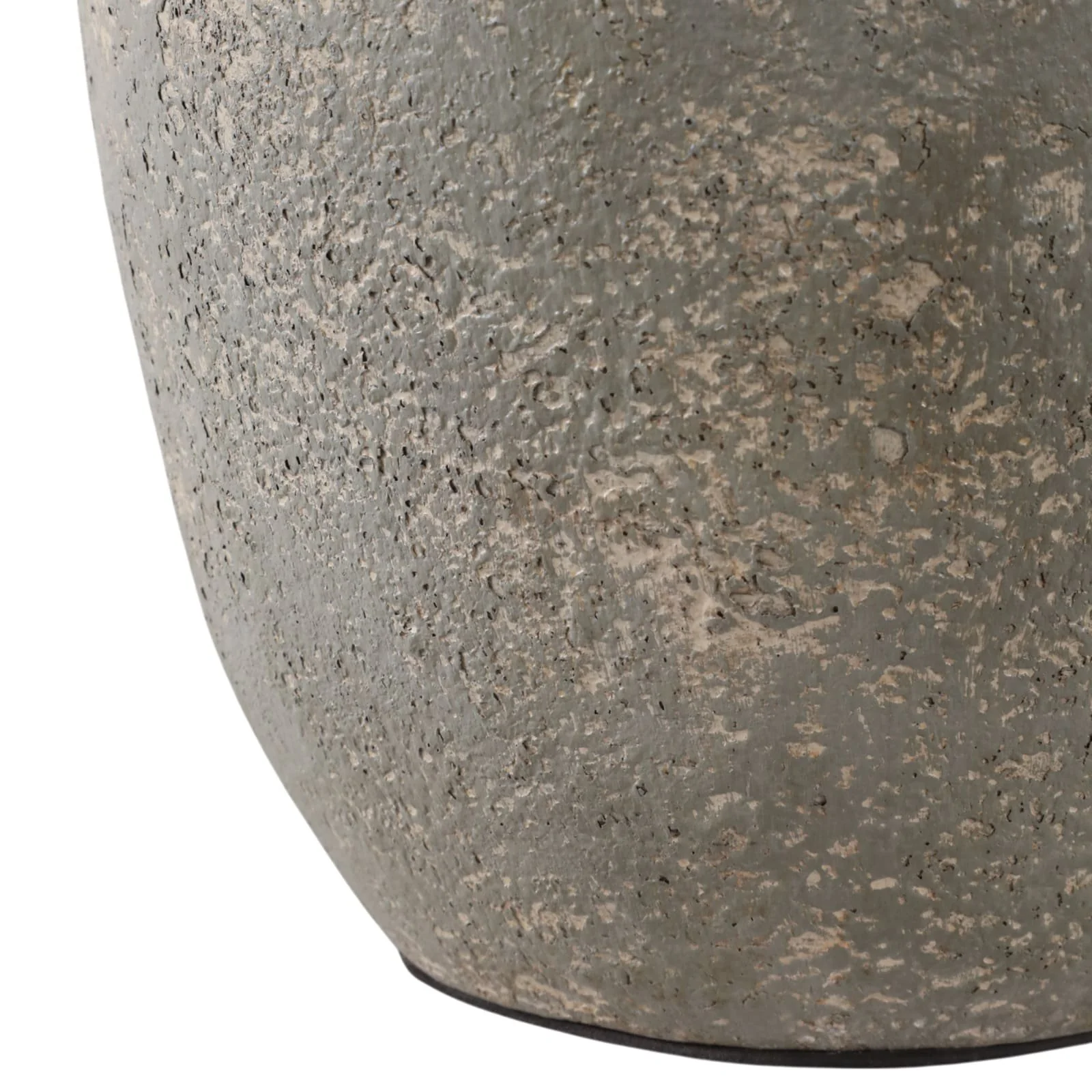 12x9" Terracotta Vase, Ivory/green - Image 5