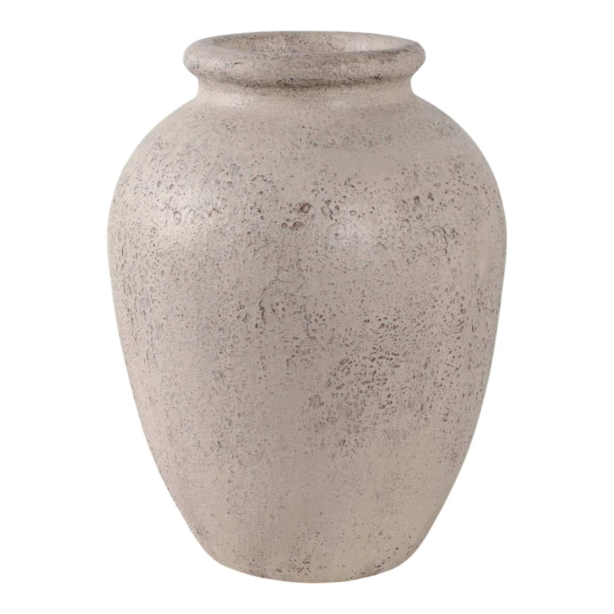 12x9" Terracotta Vase, White