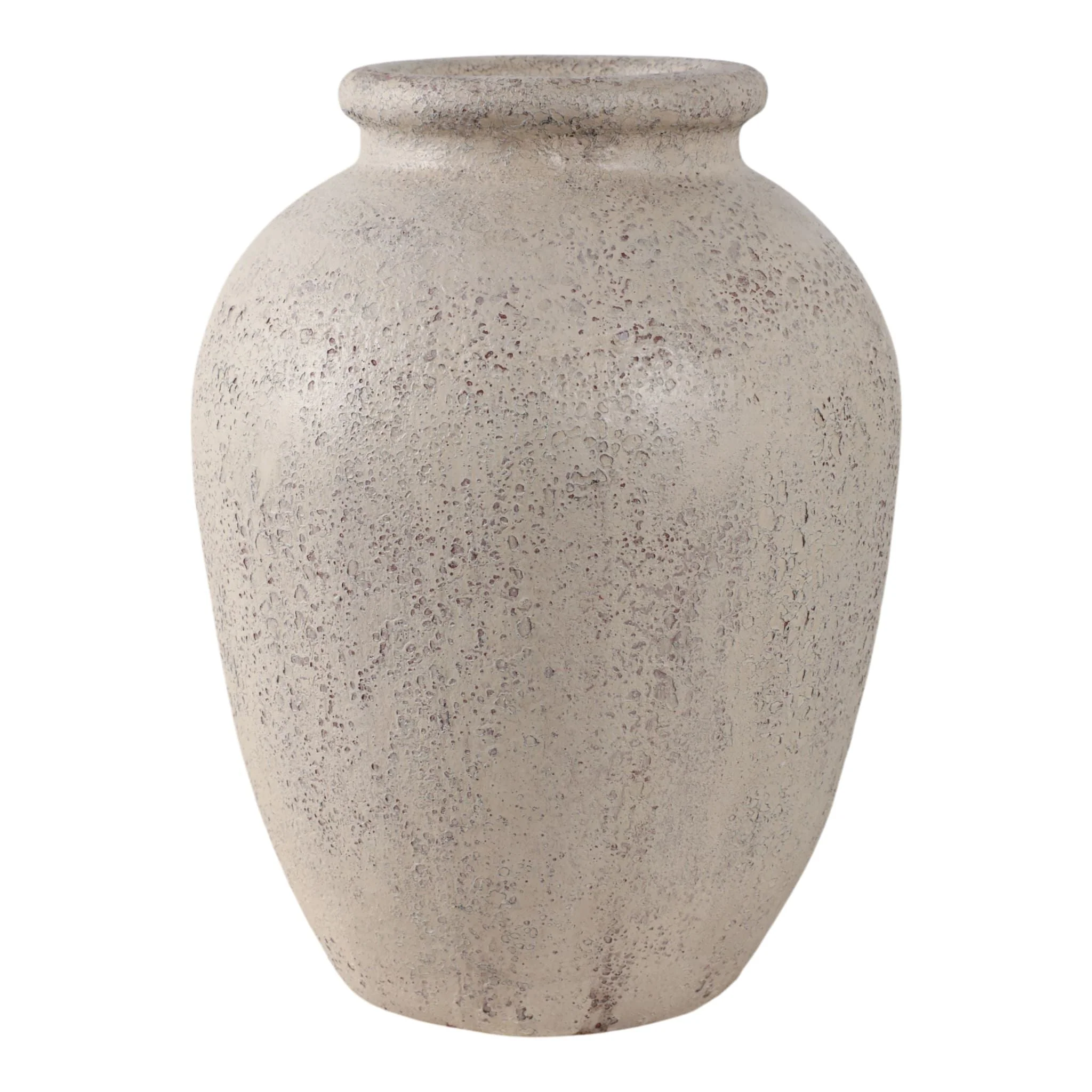 12x9" Terracotta Vase, White - Image 4