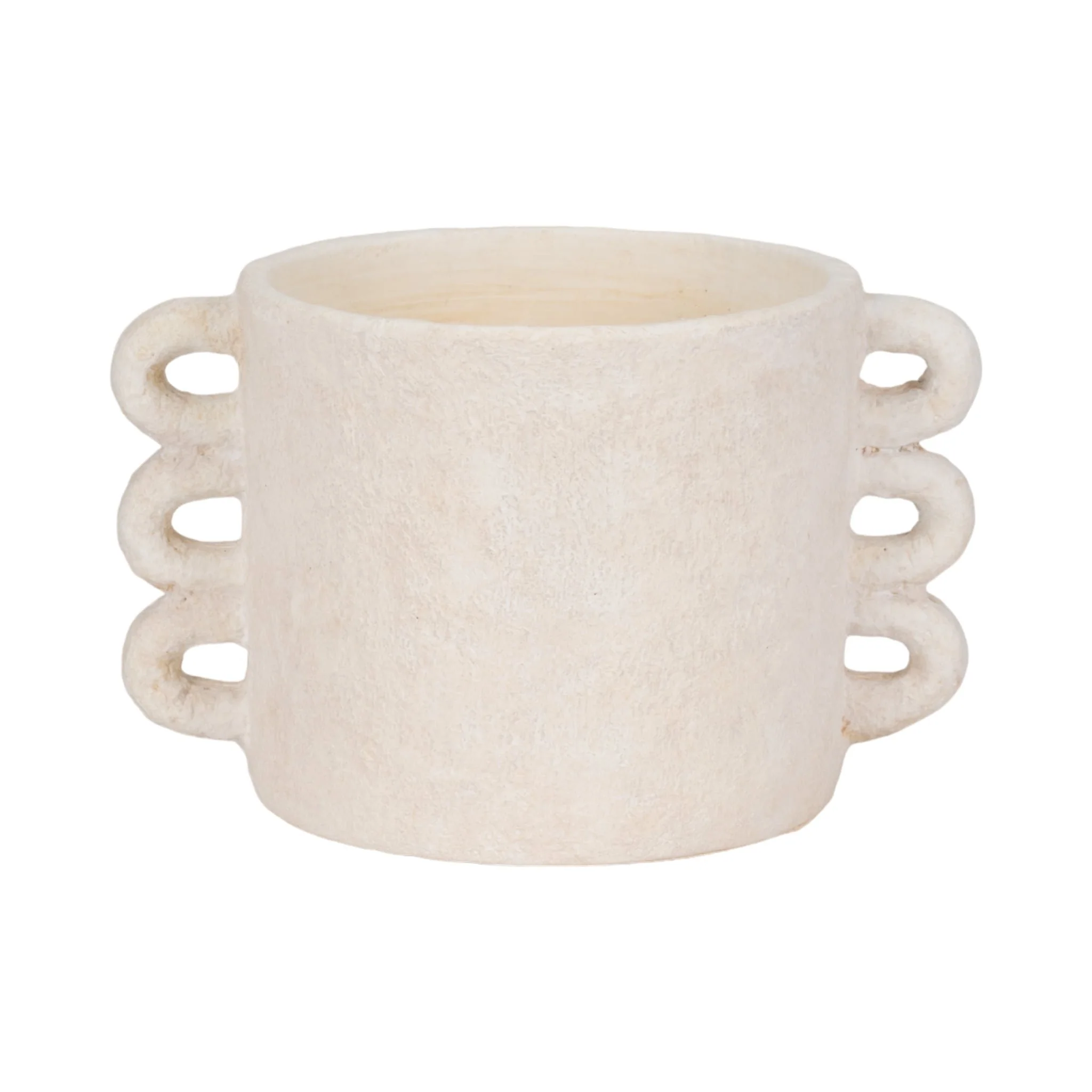 13" Arch Handle Planter, White