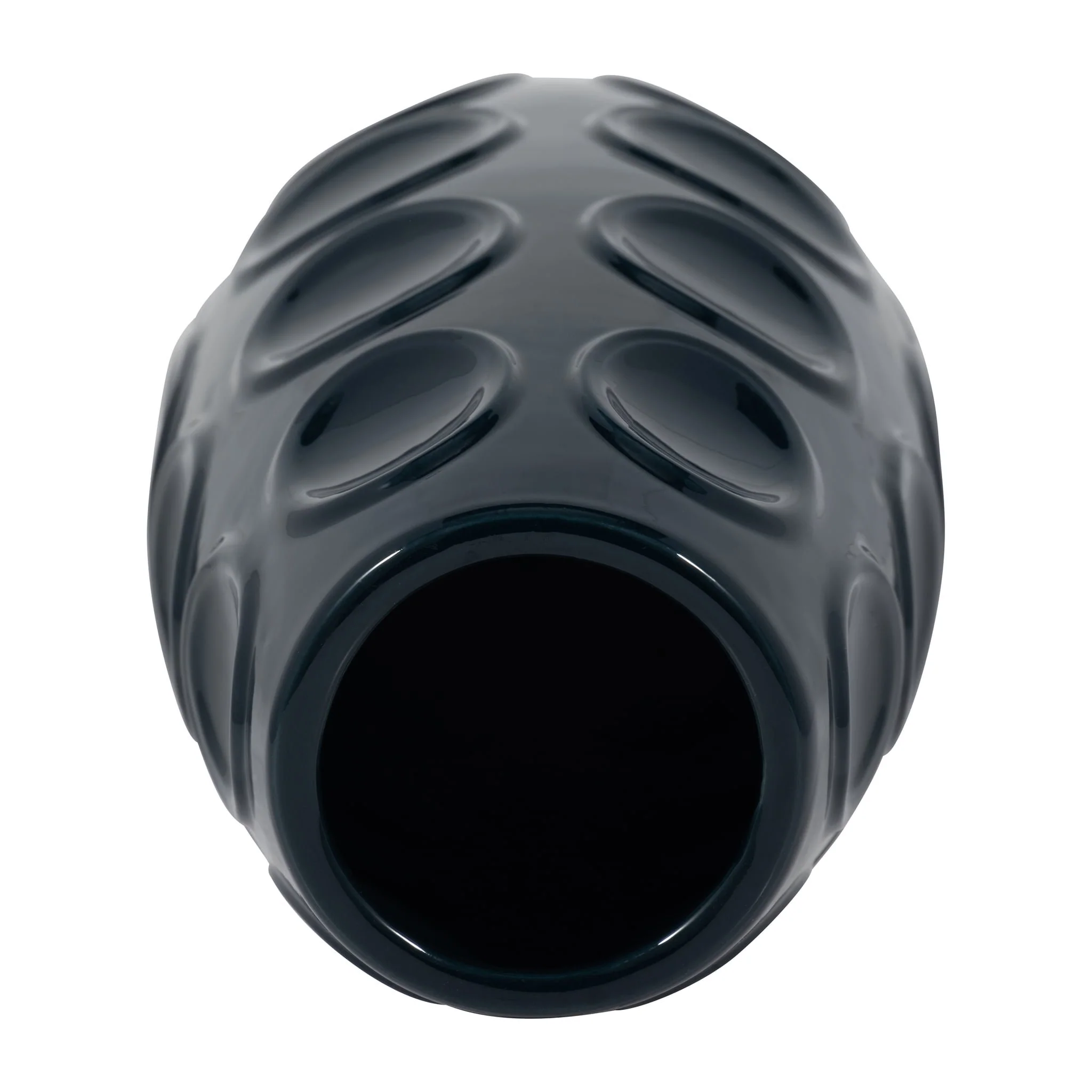 13" Circle Embossed Vase, Navy - Image 5