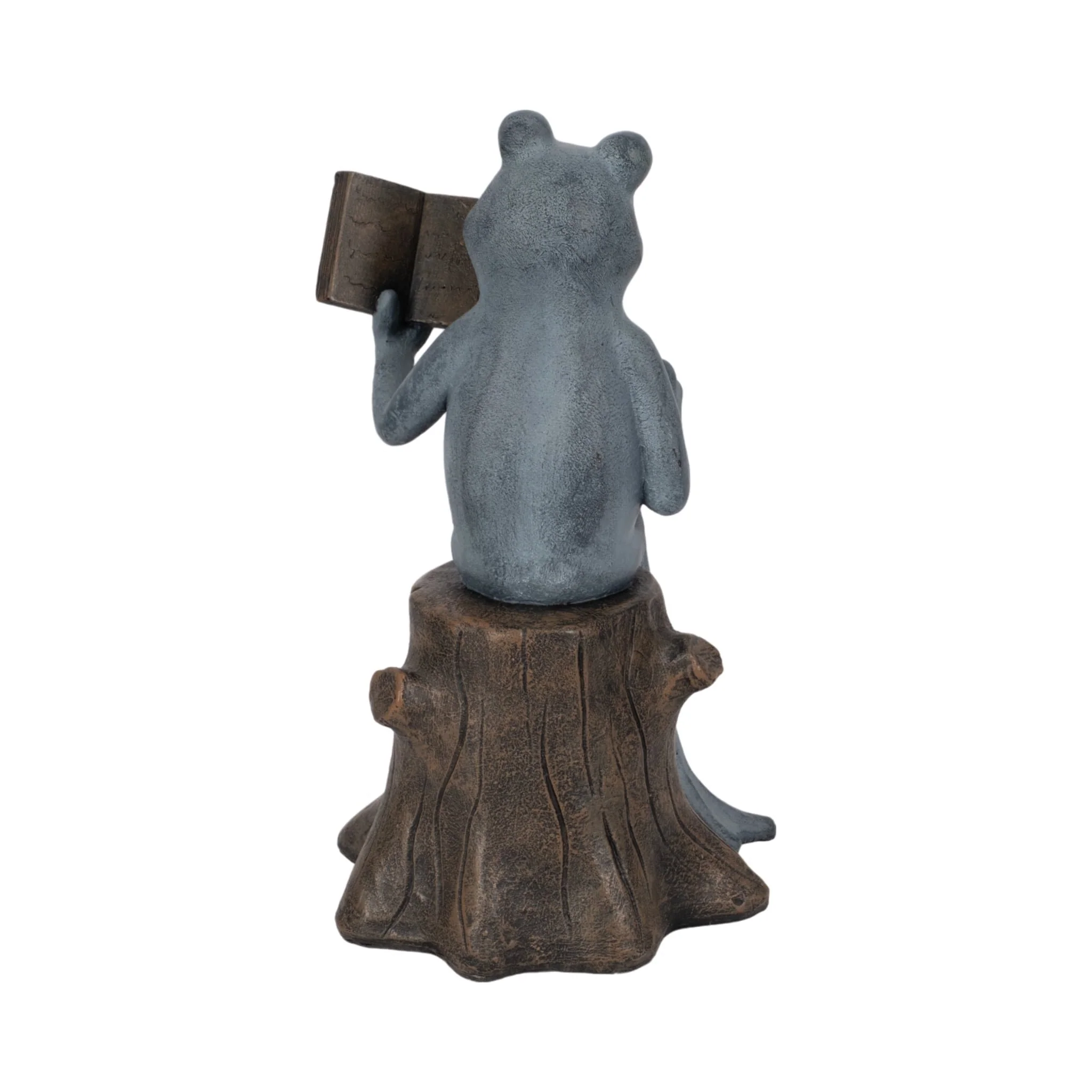 13" Frog On Stump With Book And Coffee, Multi - Image 4